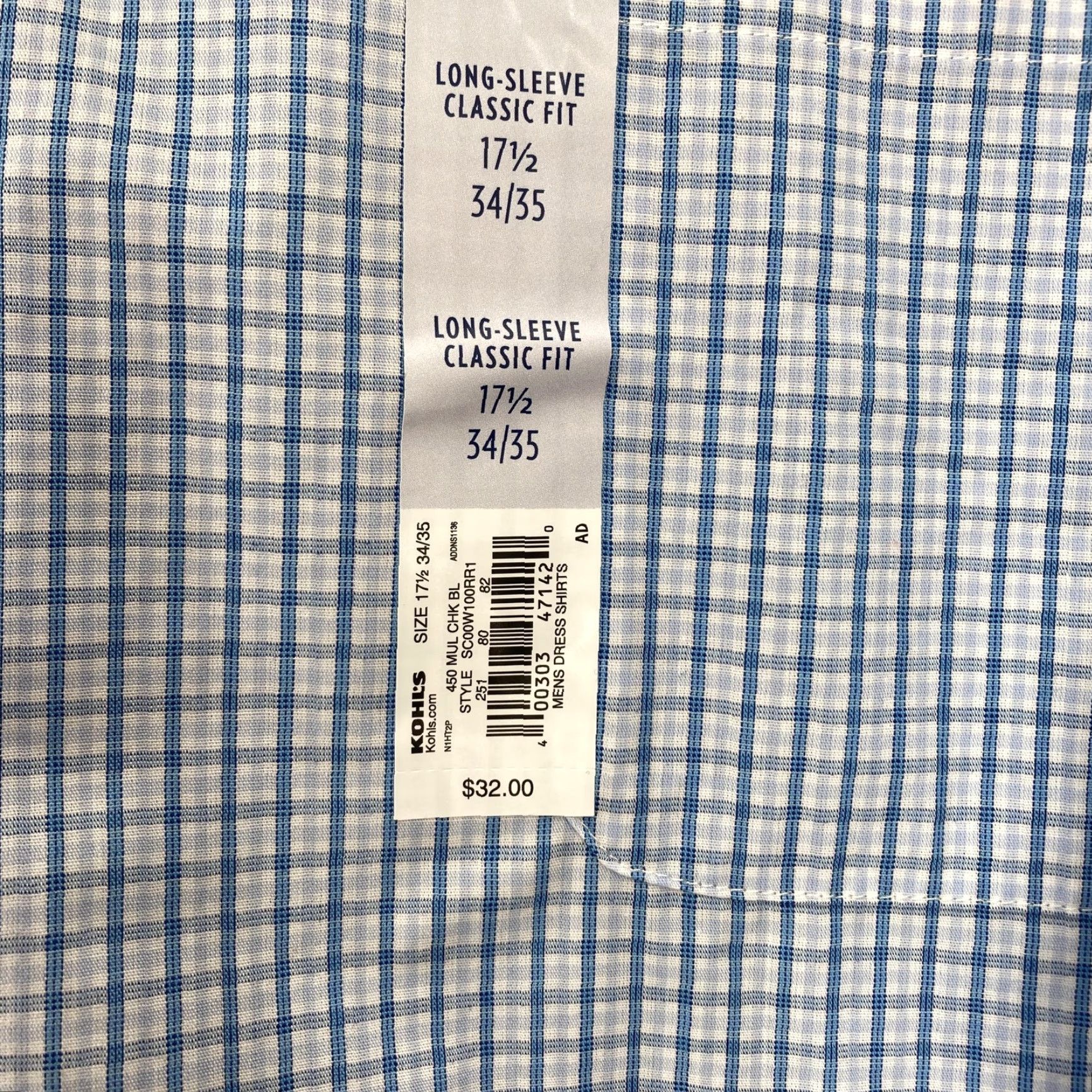 Croft & Barrow Croft & Barrow Shirt Mens 17.5 34/35 Classic Fit Easy Care Dress Blue Plaid NWOT blue plaid shirt Mens 17.5 34/35 Long Sleeve Dress Shirt Mens Lights Size 48R - 5 Thumbnail