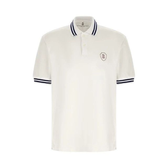BRUNELLO CUCINELLI White Cotton Polo Shirt New & Authentic (