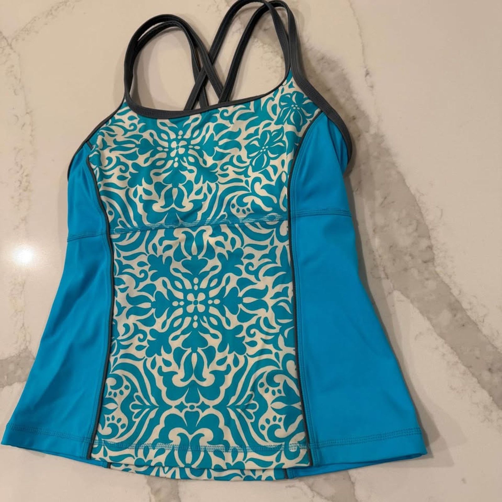 Lands' End Lands End Tankini Swim Top Padded Shelf Bra Women's 4 Floral Size S / US 4 / IT 40 - 2 Thumbnail