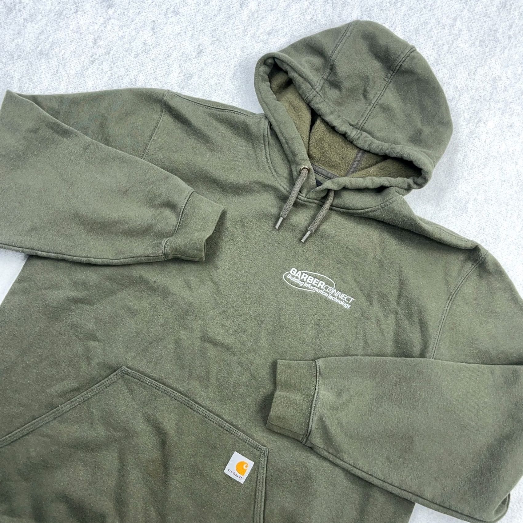Carhartt VINTAGE Carhartt Hoodie Shirt Men XL Olive Green Loose Fit Sleeve Spellout Sweatshirt Adult Size US XL / EU 56 / 4 - 2 Thumbnail