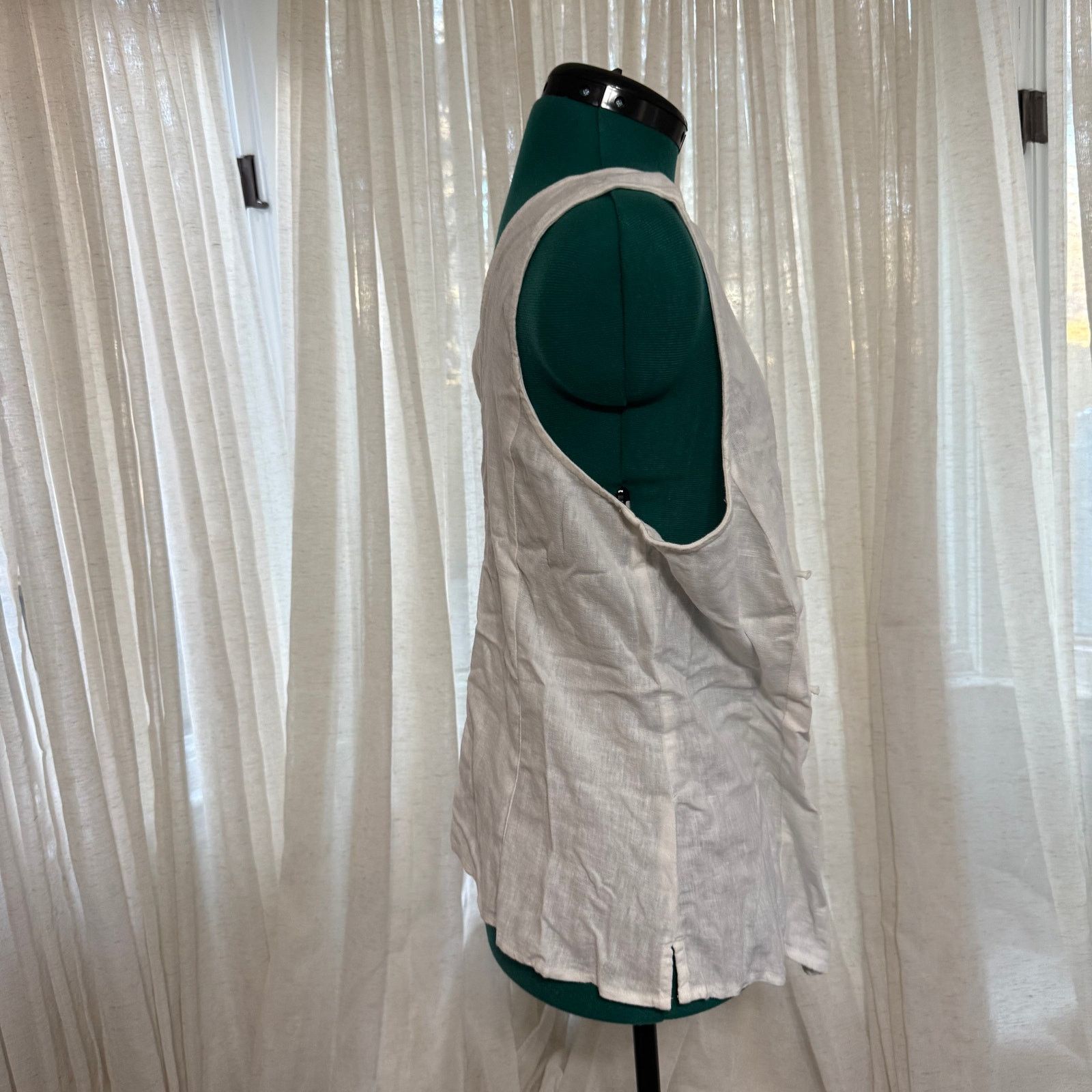 Other A New Day White Linen-Feel Tie-Front Vest | Sz L, NWT Size L / US 10 / IT 46 - 4 Thumbnail