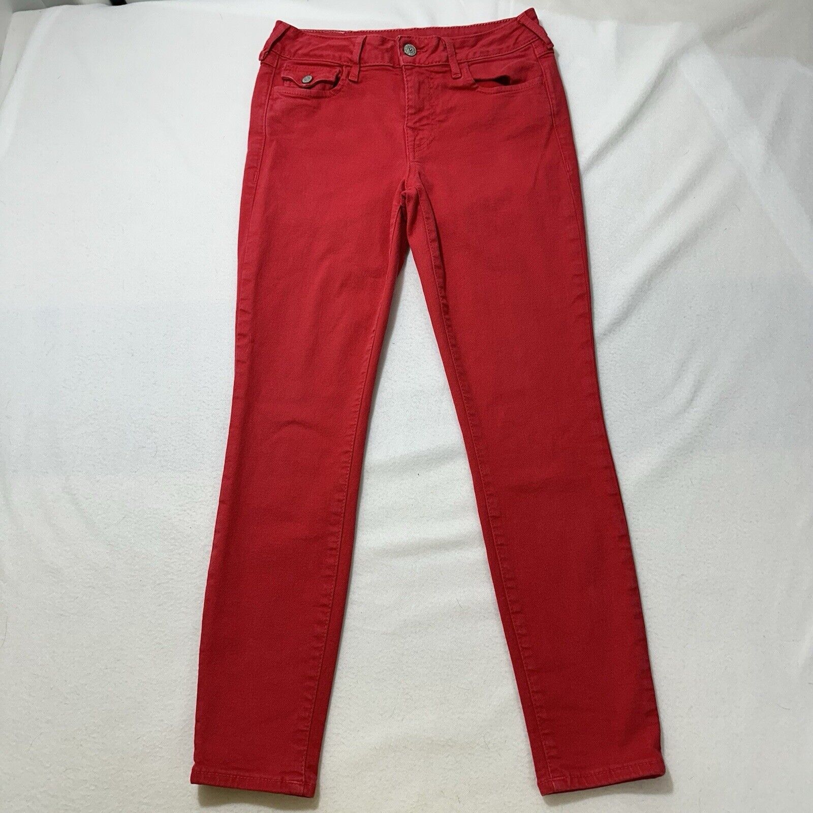 True Religion True Religion 26 Red Mid Rise Skinny Jeans 27" Inseam Size 27" / US 4 / IT 40 - 1 Thumbnail