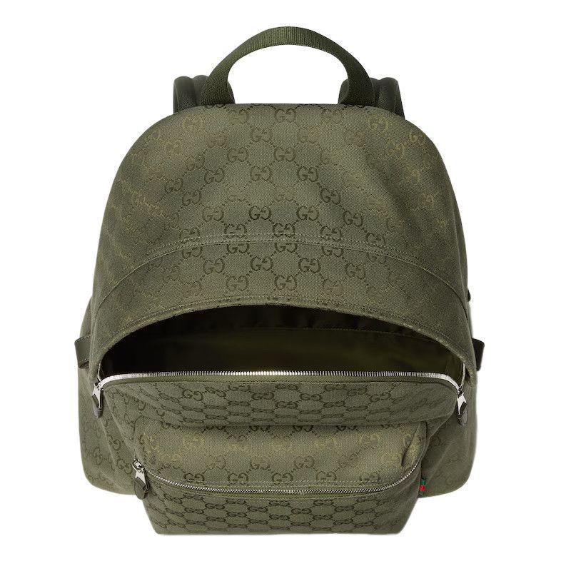 Gucci GUCCI $2800 Forest Green Canvas Medium Backpack New & Authen Size ONE SIZE - 4 Thumbnail