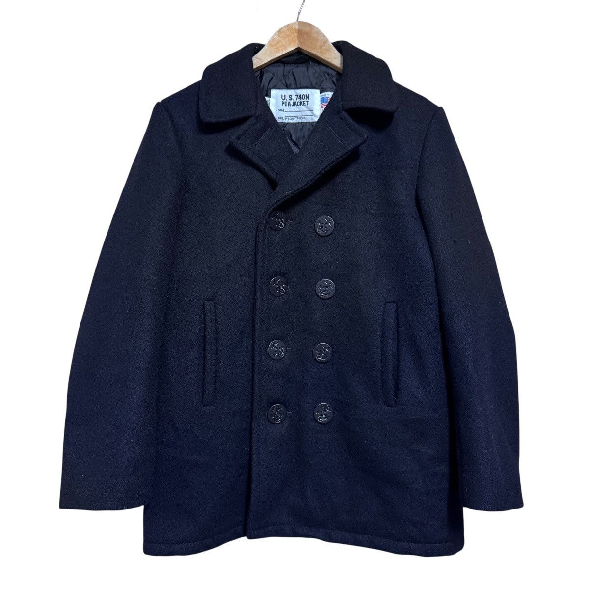Schott Vintage Schott NYC U.S 740N Pea Jacket Melton Heavyweight Size US M / EU 48-50 / 2 - 2 Thumbnail