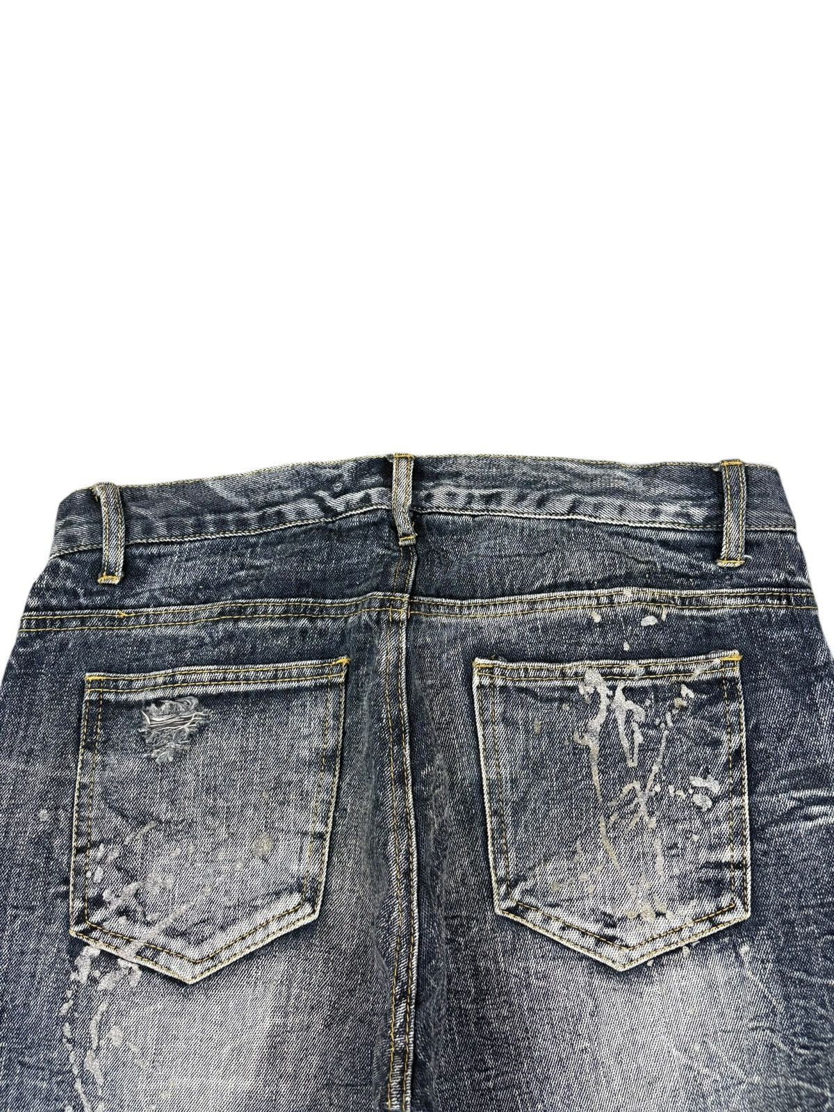 LOWBOX Vintage Japanese Lowbox Painted Distress Jeans Shorts Jorts Size US 32 / EU 48 - 7 Thumbnail