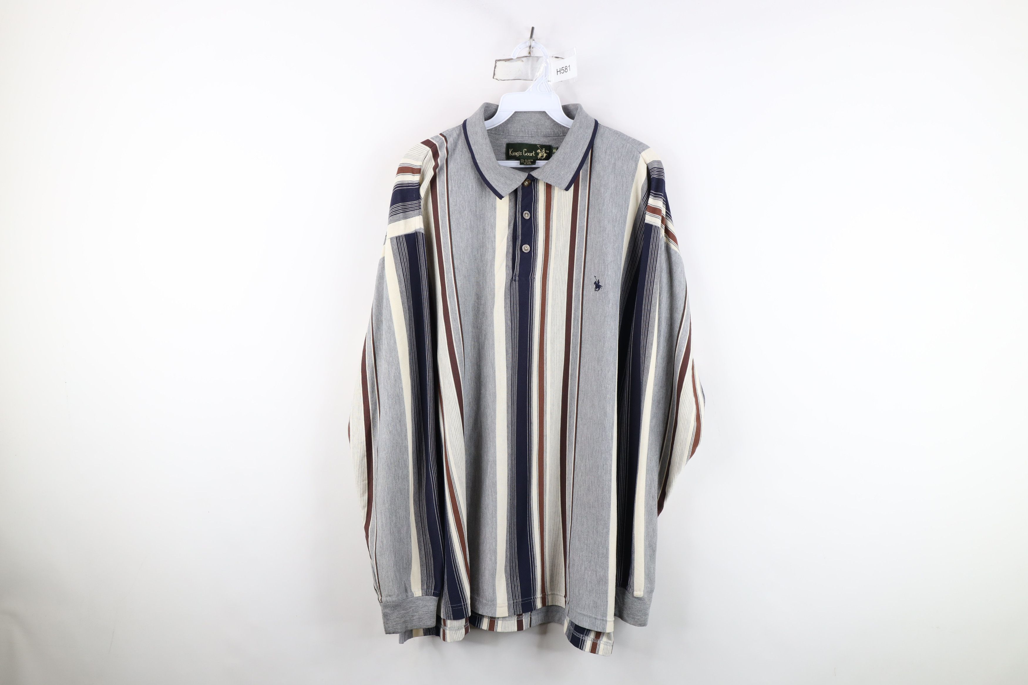 Vintage Vintage 90s Streetwear Baggy Long Sleeve Rugby Polo Shirt Size US XL / EU 56 / 4 - 1 Thumbnail