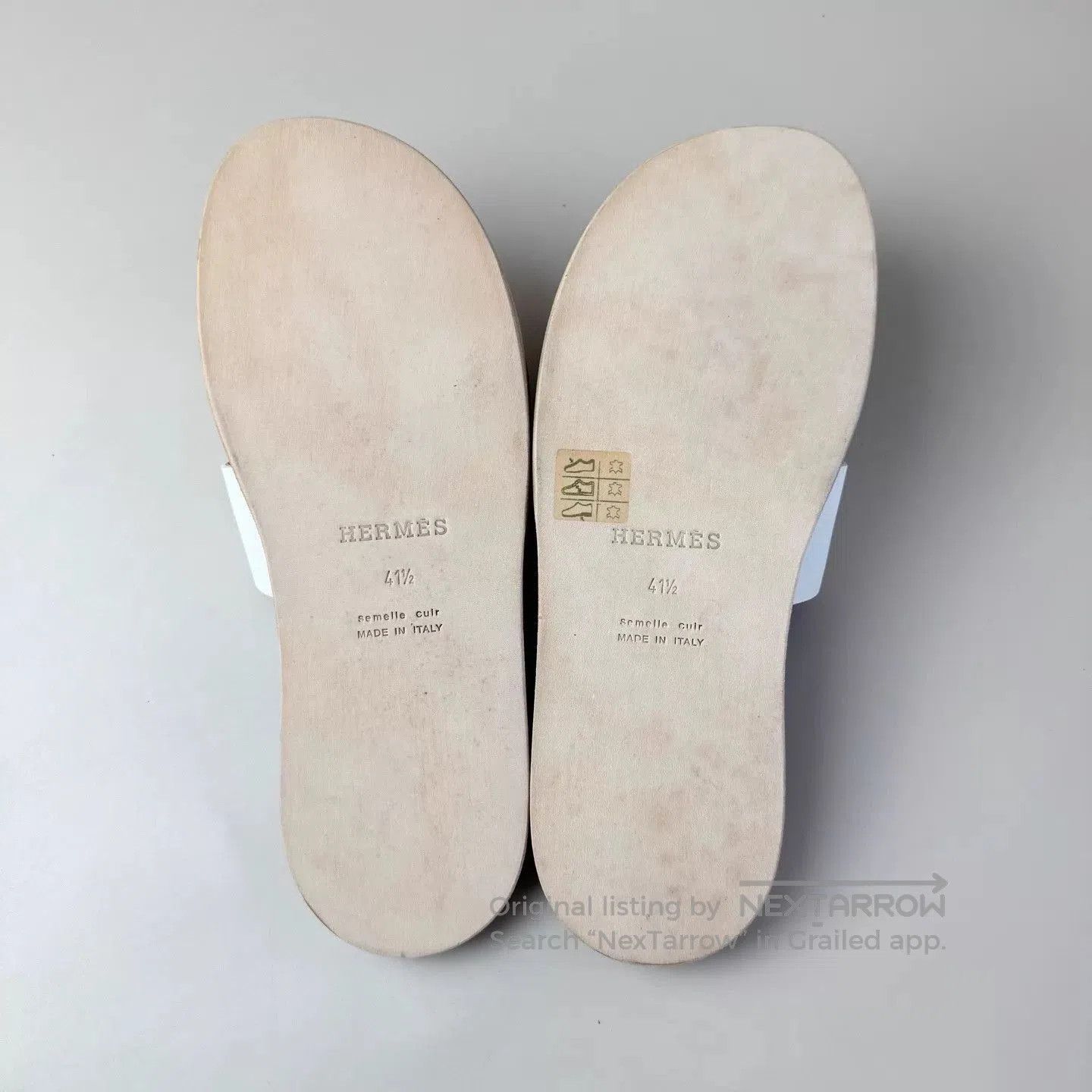 Hermes White Open-Toe Slides Size 8. Size US 8 / EU 41 - 7 Thumbnail