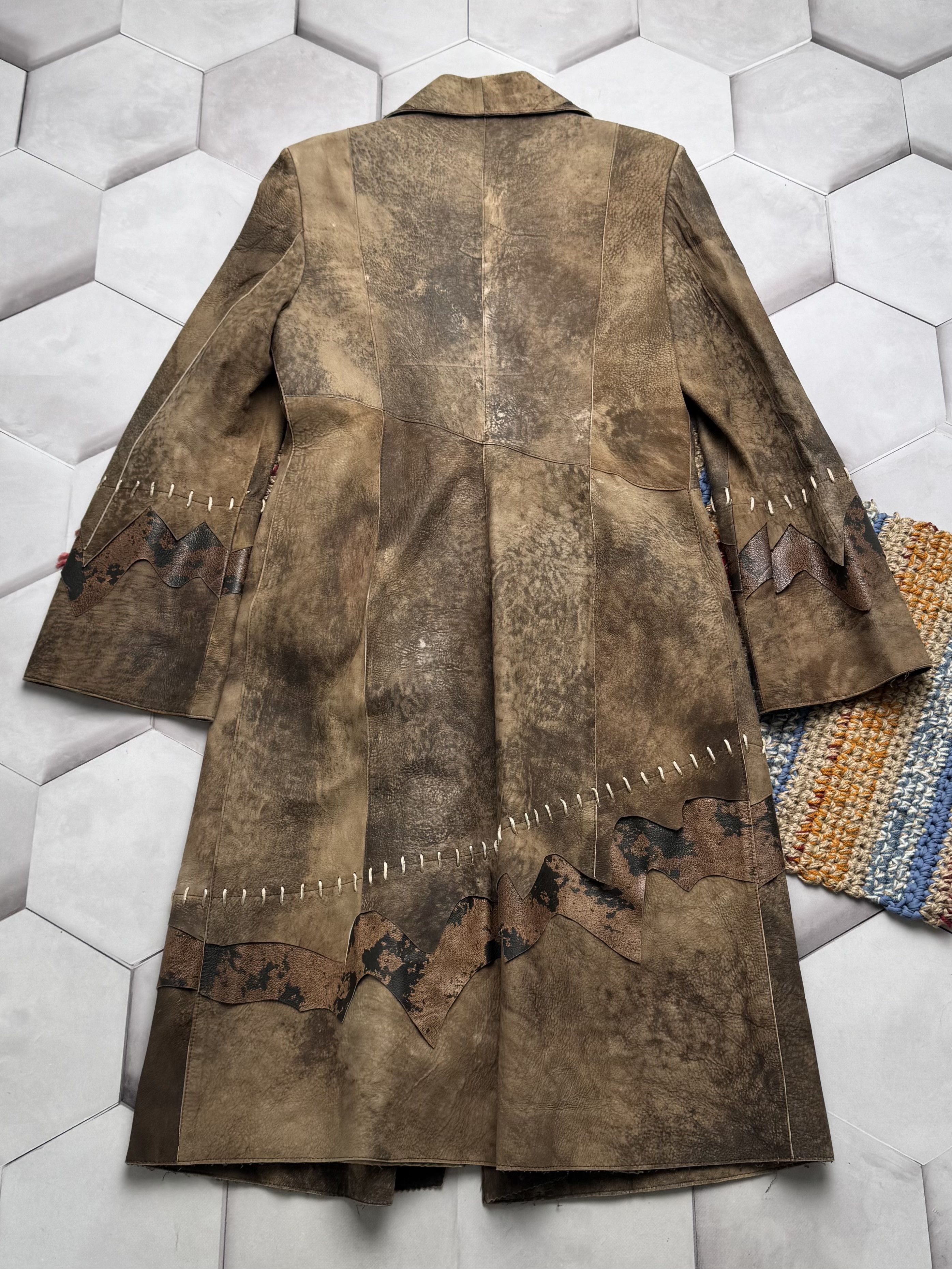 Vintage Vintage Leather Faded Coat (E4) Size L / US 10 / IT 46 - 6 Thumbnail