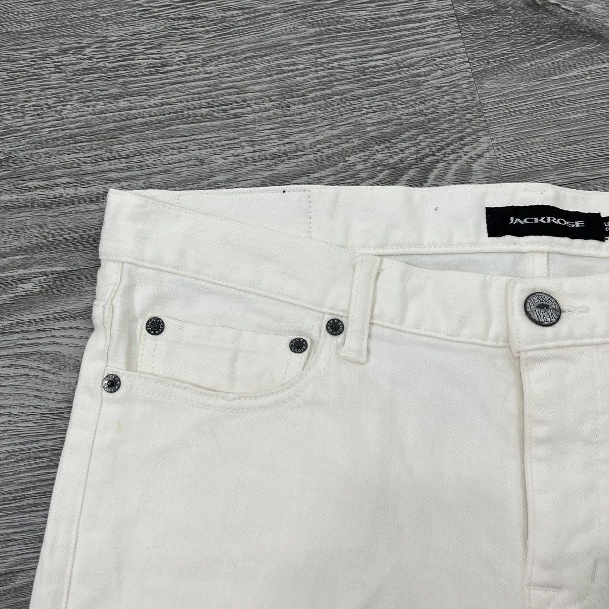 JACKROSE 2000's Jackrose Ripped White Denim Pant Stretch Lgb Style Size US 35 - 5 Thumbnail
