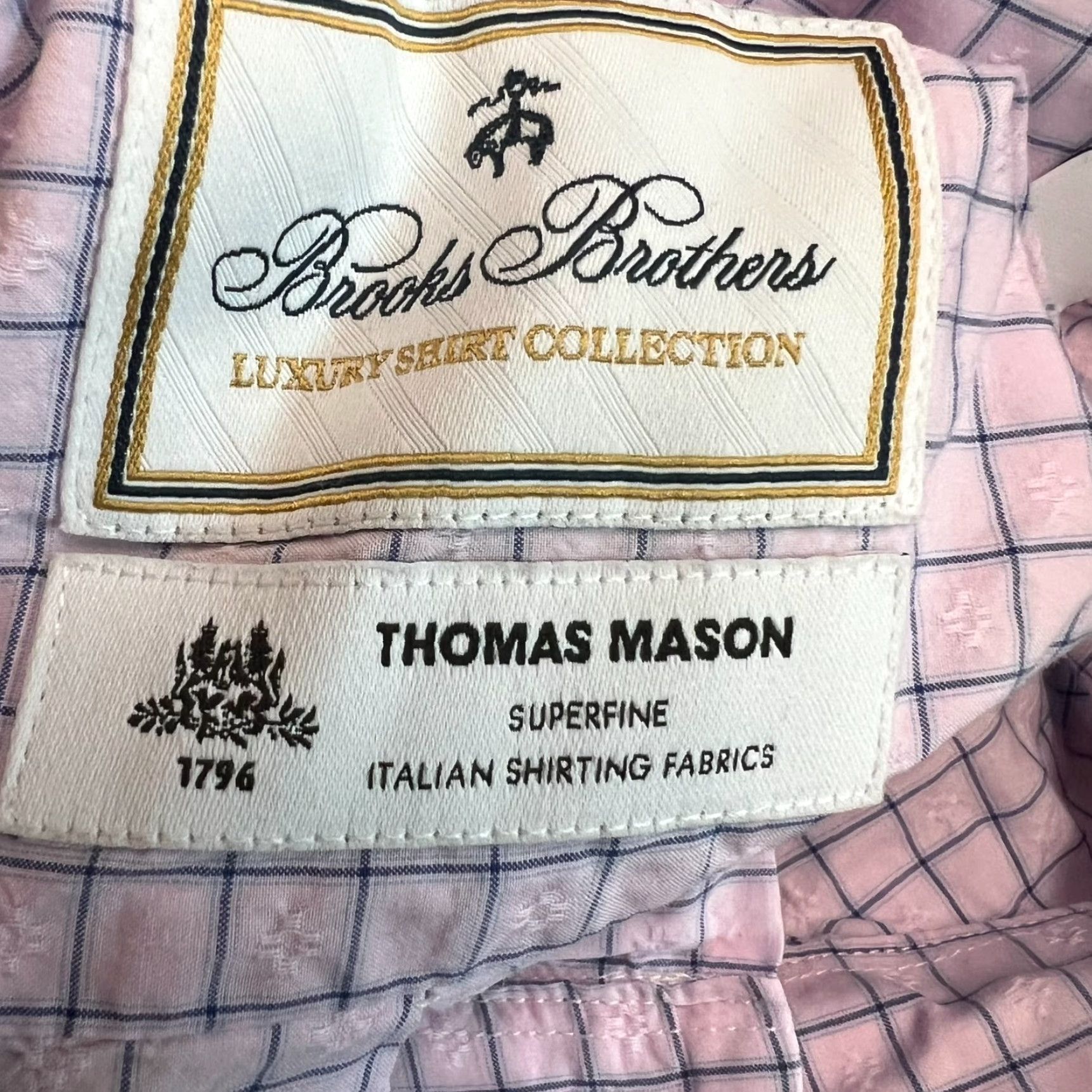 Brooks Brothers VINTAGE Brooks Brothers Button-Up Shirt Mens Regular Purple Check Embossed Print N/A Size US M / EU 48-50 / 2 - 6 Thumbnail
