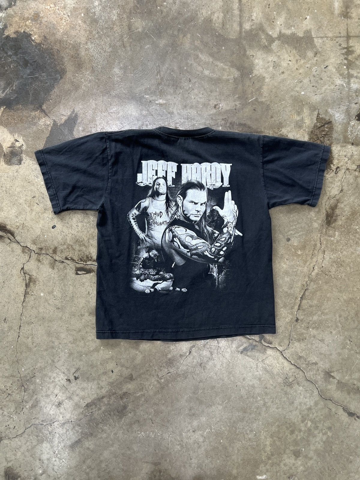 WWF Vintage Jeff Hardy Wrestling Portrait Rap style Tee Medium Size US M / EU 48-50 / 2 - 5 Thumbnail
