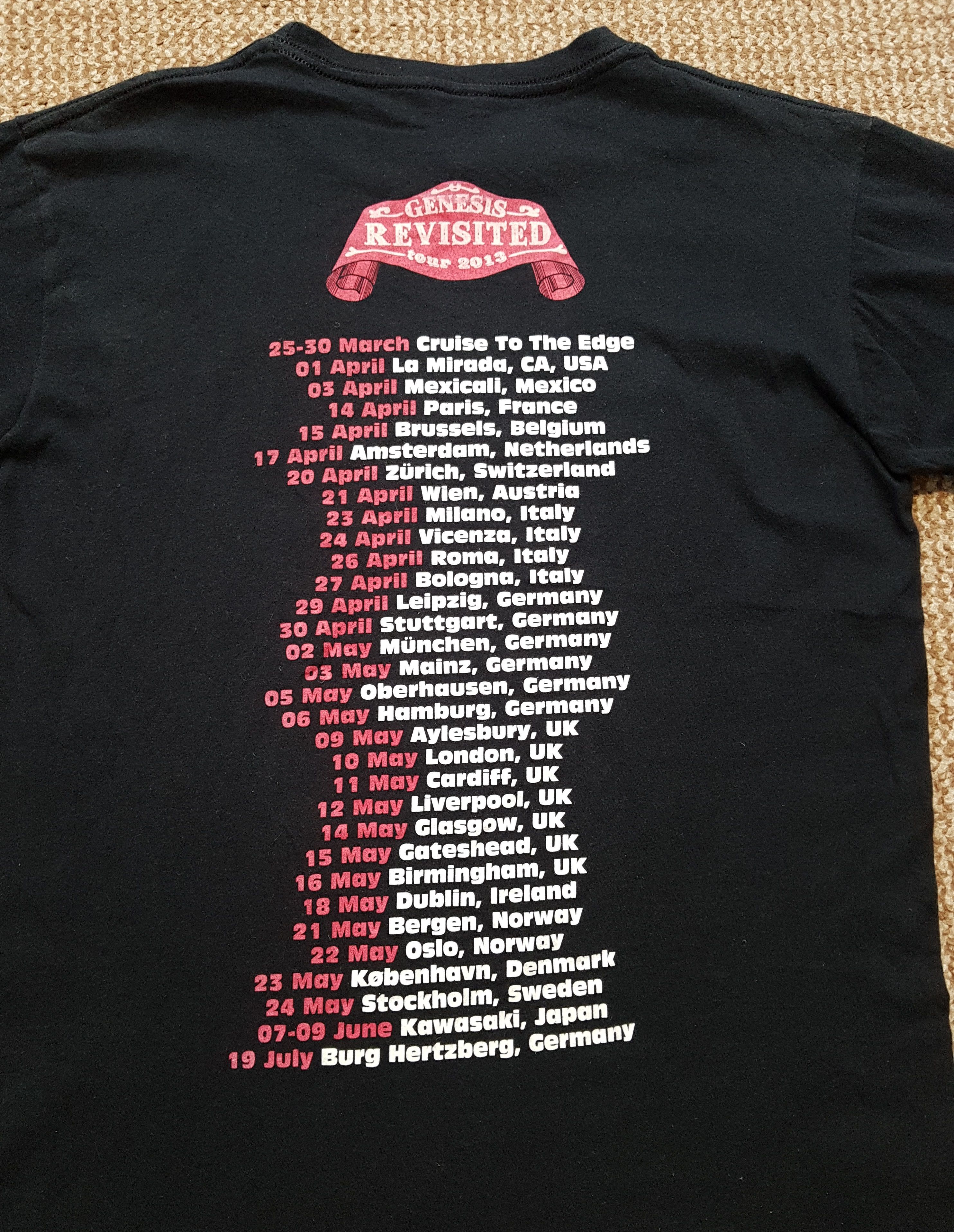 Band Tees Steve Hackett T-Shirt Genesis Extended Tour 2013 Charisma M Size US M / EU 48-50 / 2 - 12 Thumbnail