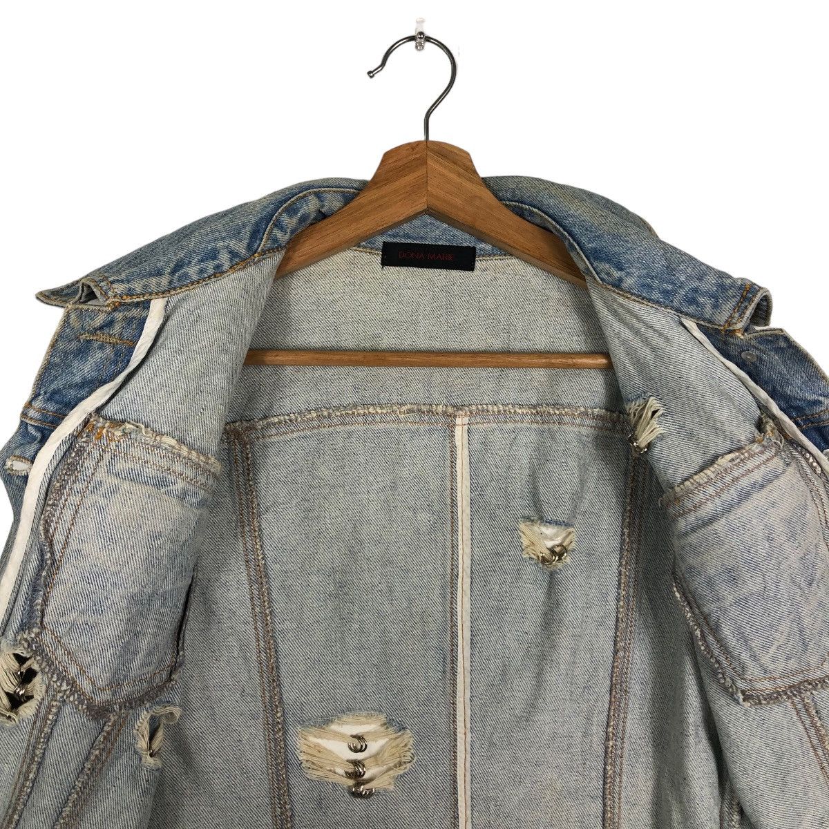 Japanese Brand 🔥Rare Biker Denim Jacket Distressed Punk Dona Marie Japan Size US M / EU 48-50 / 2 - 12 Thumbnail