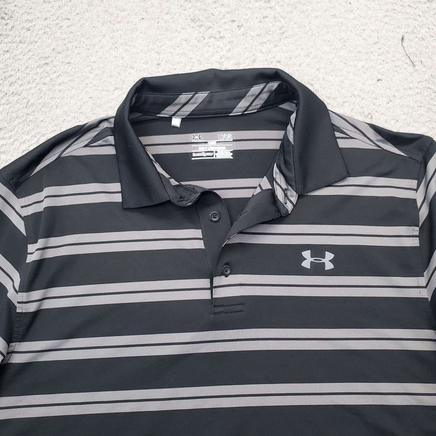 Under Armour Under Armour Polo Shirt Mens Large Multicolor Striped Heatgear Loose Fit Collared Slit Sports Golf Shirt Mens Size L Size US L / EU 52-54 / 3 - 3 Thumbnail