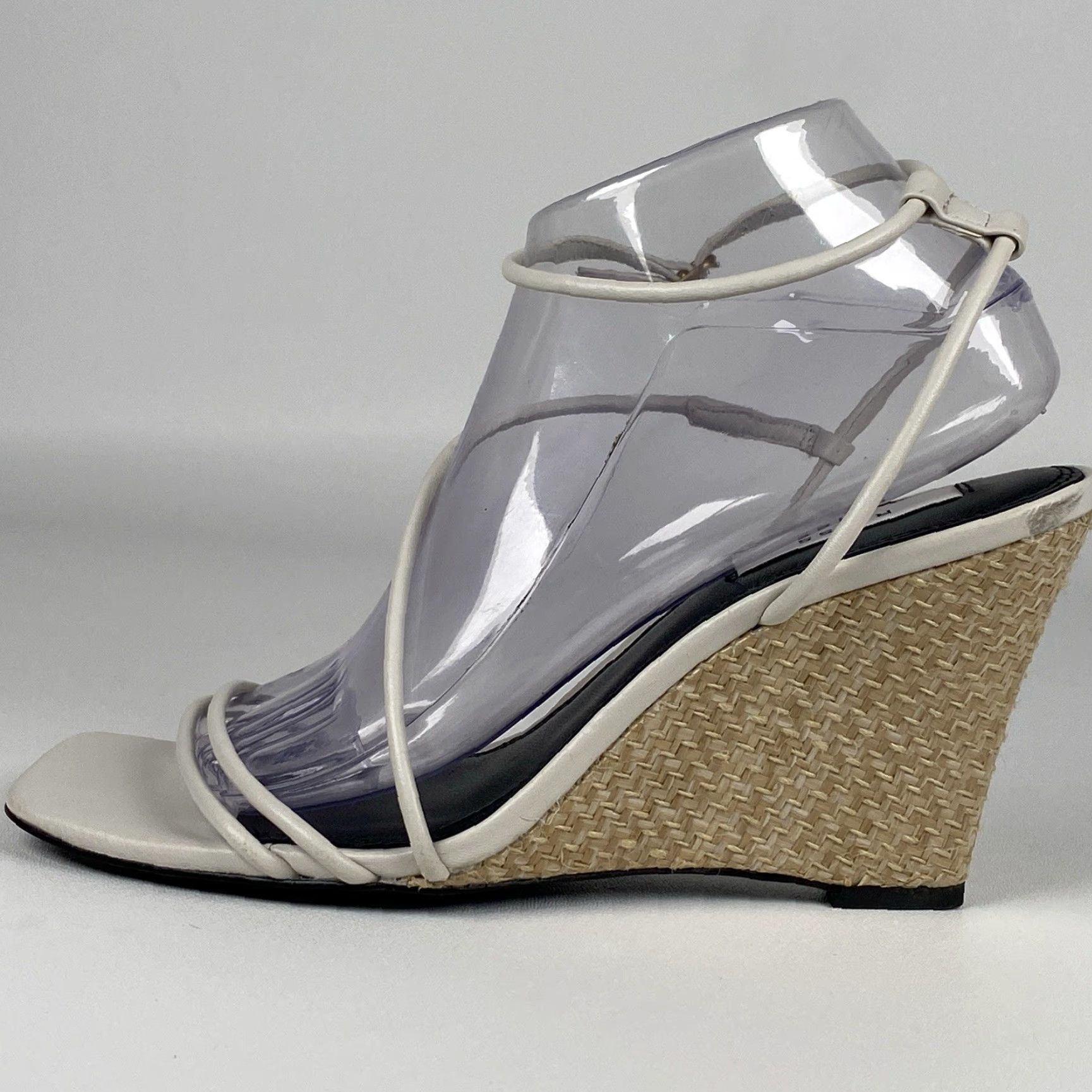 Reiss Reiss Daisey Leather Strappy Wedge Heels White Women 9.5 EU 40 Open Toe Buckle Shoes Size US 10 / IT 40 - 7 Thumbnail