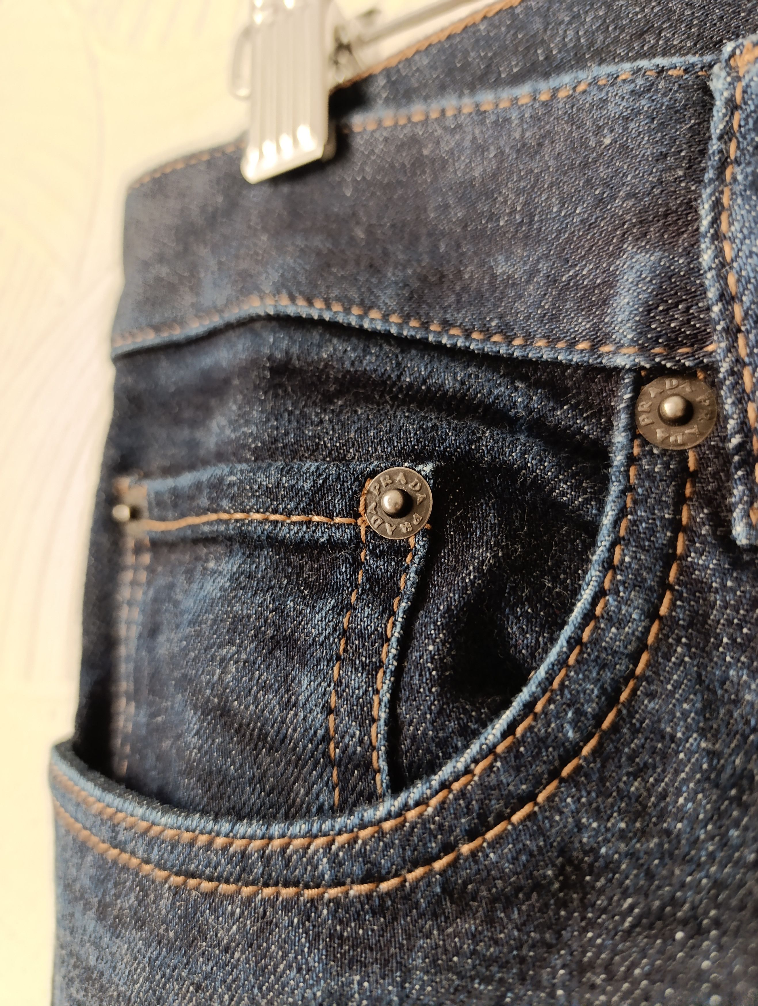 Designer PRADA SLIM-FIT MID-RISE JEANS NAVY Size US 31 - 11 Thumbnail