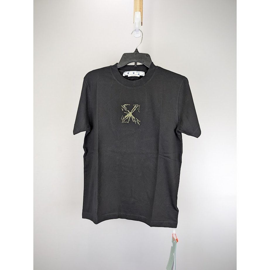 Off-White o1rshd1 Splash Arr Slim Short Sleeve T-Shirt in Black Beige Size US XS / EU 42 / 0 - 2 Thumbnail