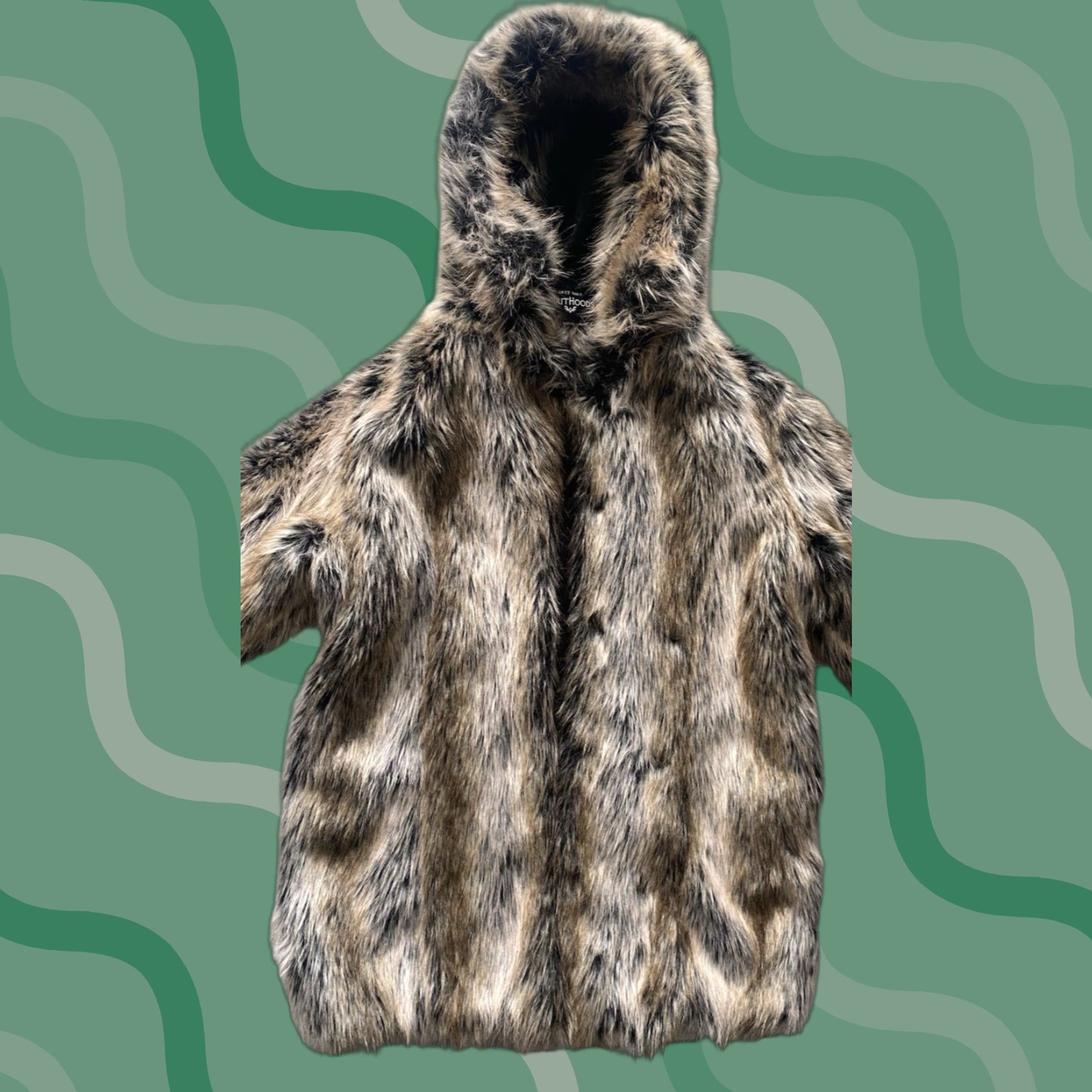 Vintage SpiritHoods Authentic Grey Wolf Classic Faux Fur Coat With Ears Unisex Small Size S / US 4 / IT 40 - 1 Thumbnail