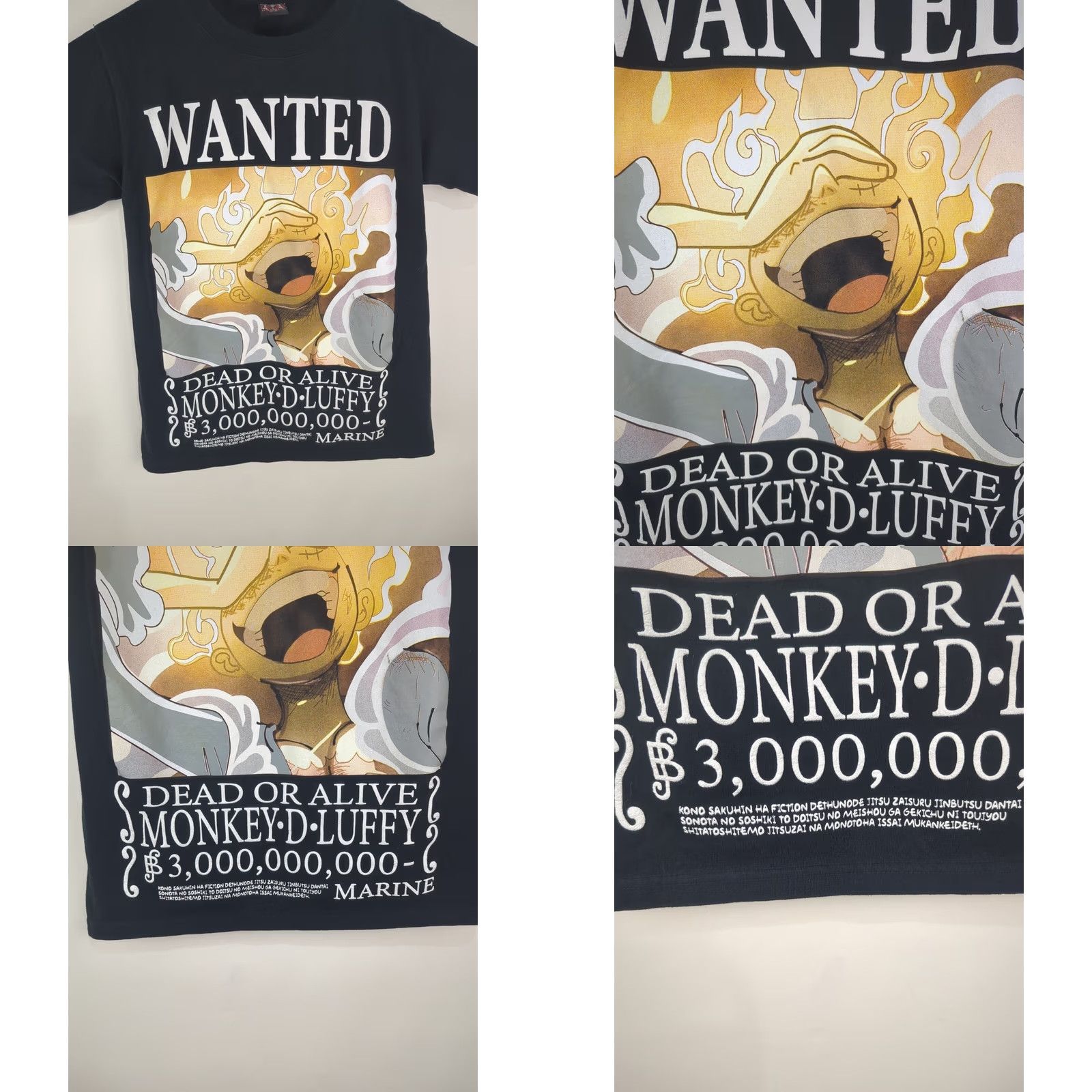 Vintage Vintage One Piece Wanted Monkey D Luffy Shirt Rock Star JG Puff Print Rare Size US S / EU 44-46 / 1 - 8 Thumbnail