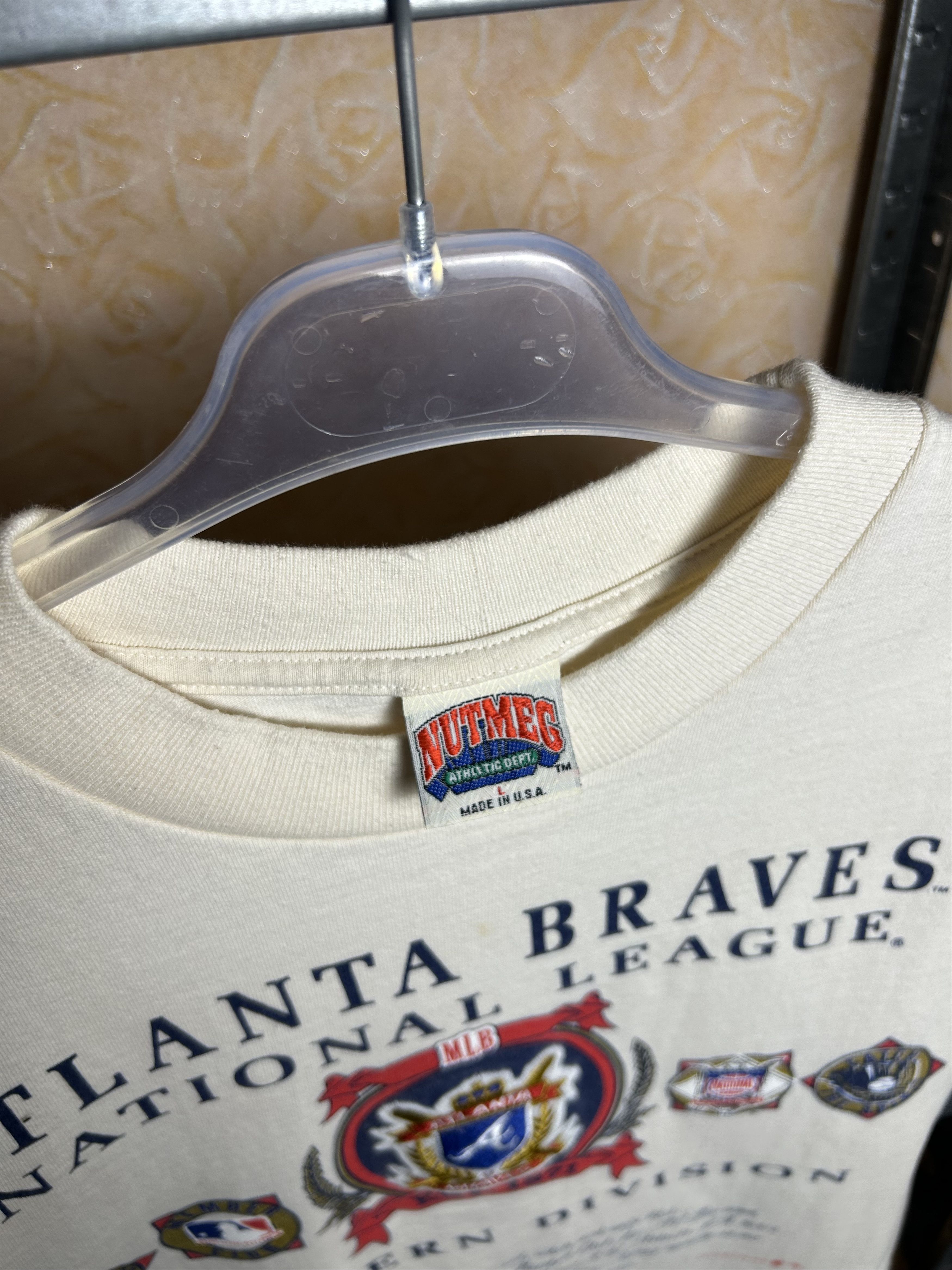 MLB Vintage 1991 Atlanta Braves MLB Nutmeg Playoffs T-shirt Size US L / EU 52-54 / 3 - 5 Thumbnail