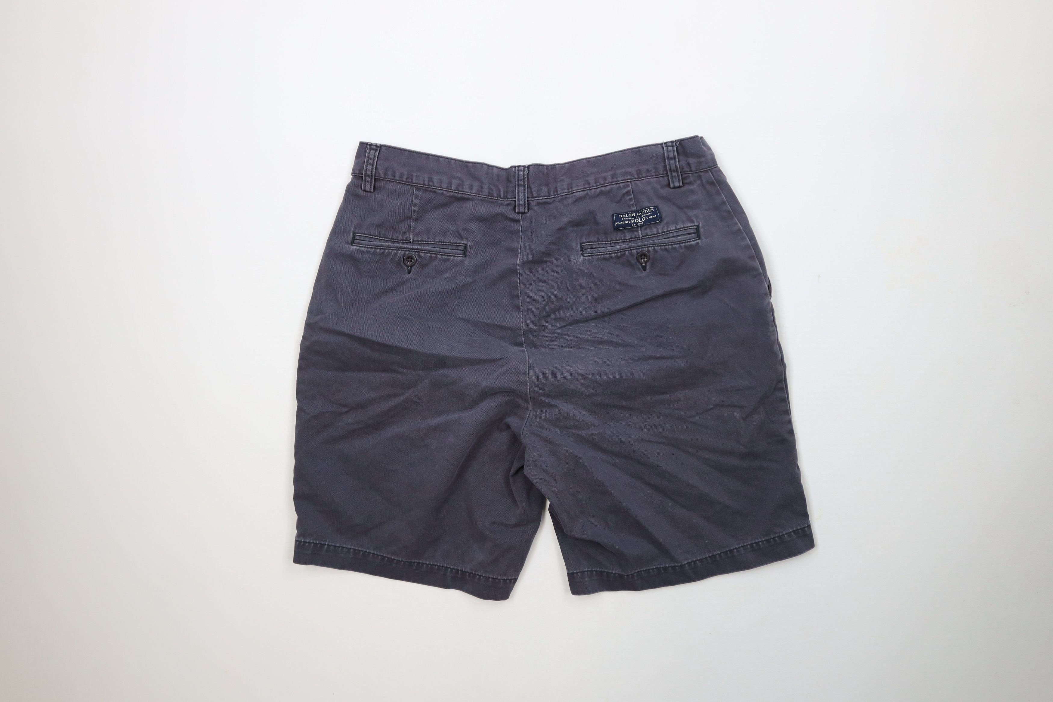 Ralph Lauren × Vintage Vintage 90s Ralph Lauren Spell Above Knee Chino Shorts Blue Size US 32 / EU 48 - 10 Thumbnail