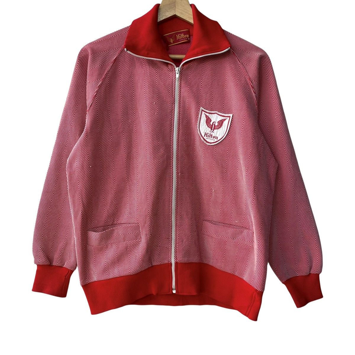 Vintage Hilton Sportswear Vintage 1970s Herringbone Trainer Jacket Size US M / EU 48-50 / 2 - 1 Thumbnail