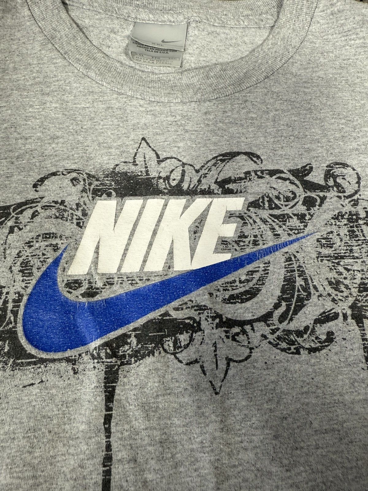 Nike Y2K Nike Logo Print Grey T-Shirt Size US XXL / EU 58 / 5 - 4 Thumbnail