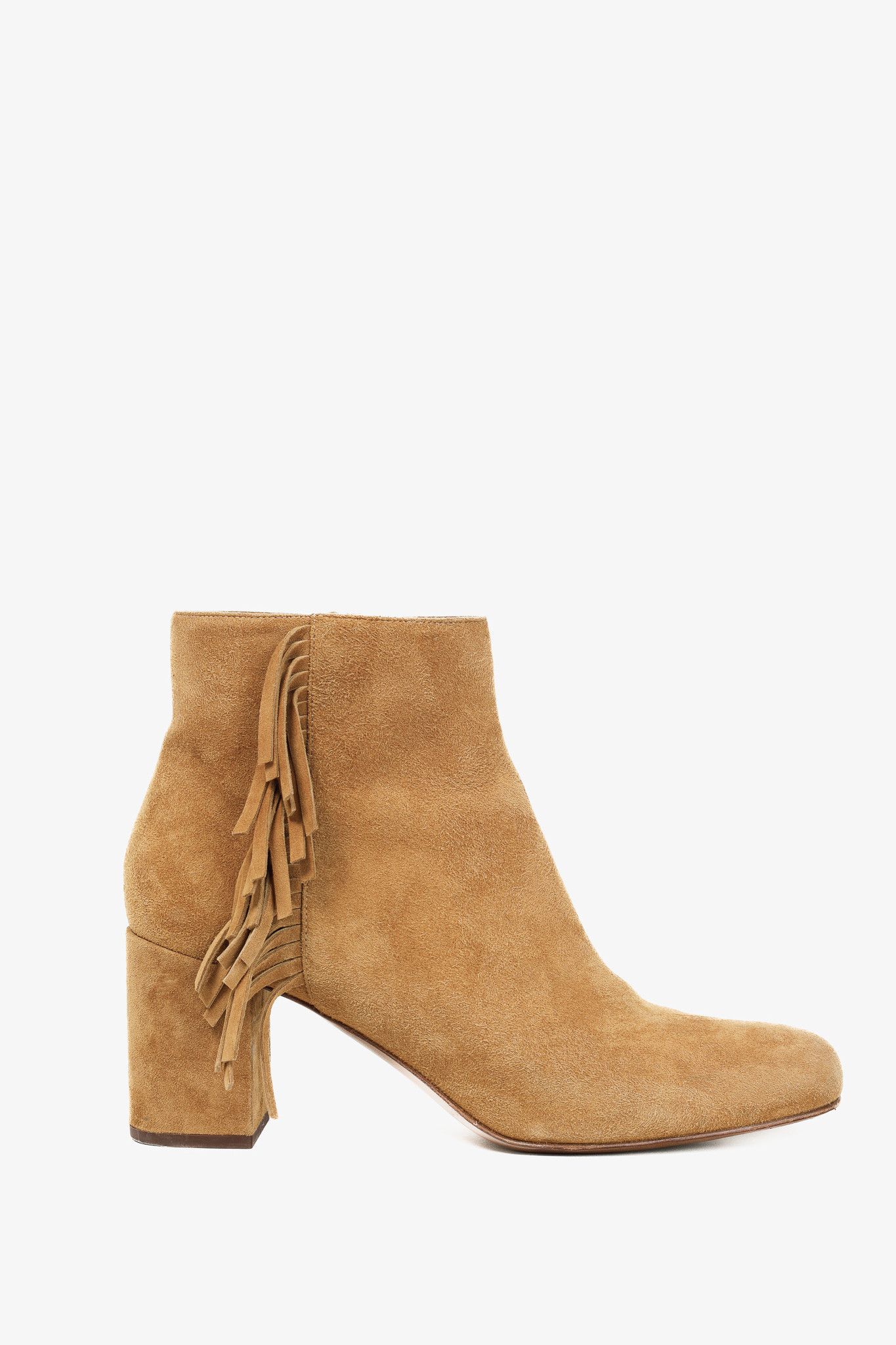 Yves Saint Laurent Saint Laurent Babies 70s Fringe Camel-Brown Suede Boots Size US 8 / IT 38 - 1 Thumbnail