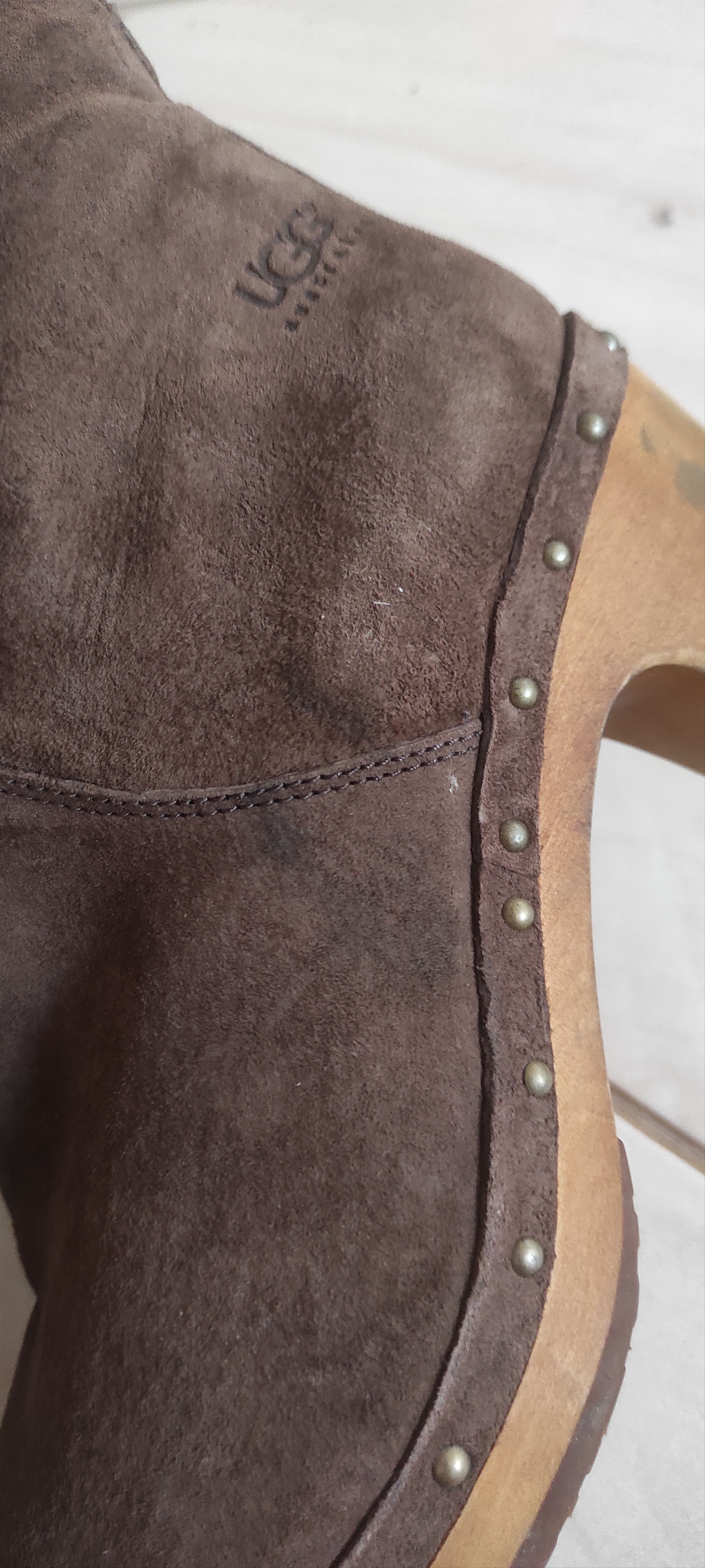 Ugg UGG Women’s Brown Suede Leather Studded Clog Booties Size US 8 / IT 38 - 15 Thumbnail