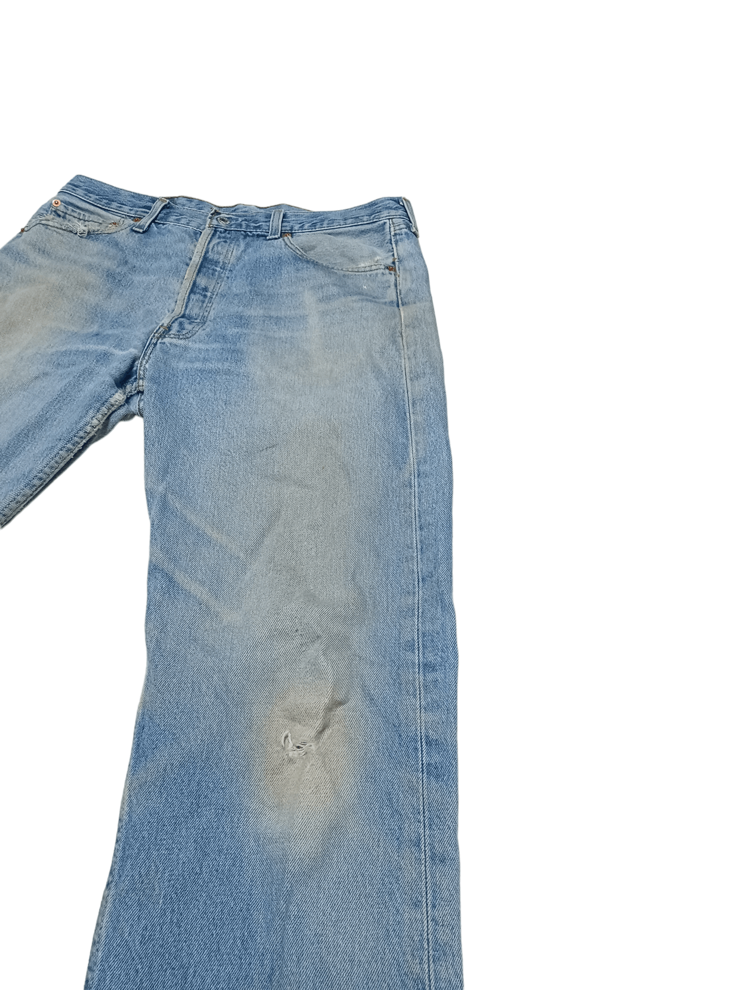 Levi's Vintage Clothing DIRTY DISTRESSED 90S MADE IN UK LEVIS 501 W34 L32 JEANS Size US 34 / EU 50 - 4 Thumbnail