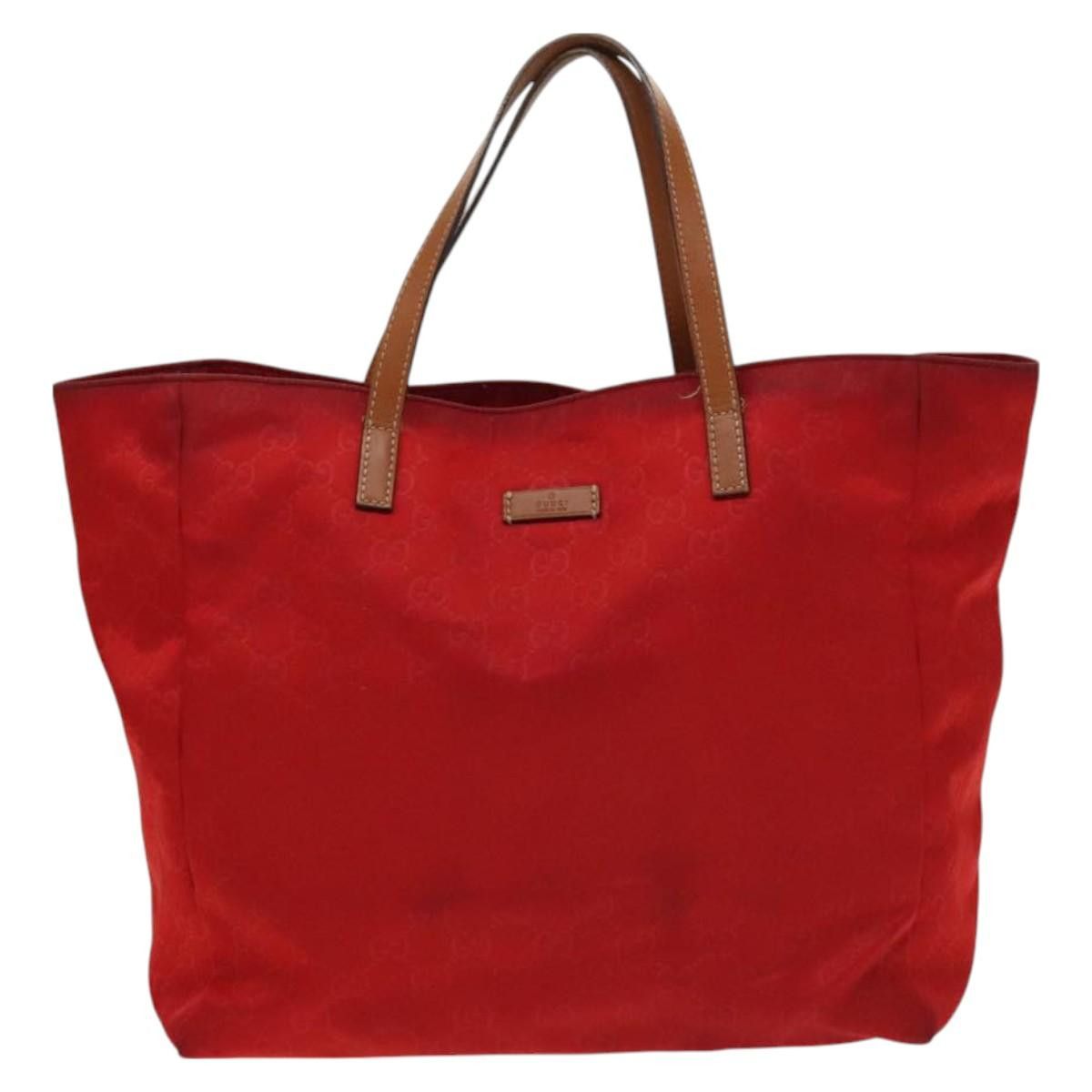 Gucci GUCCI GG Canvas Tote Bag Nylon Red Gold Size ONE SIZE - 2 Thumbnail