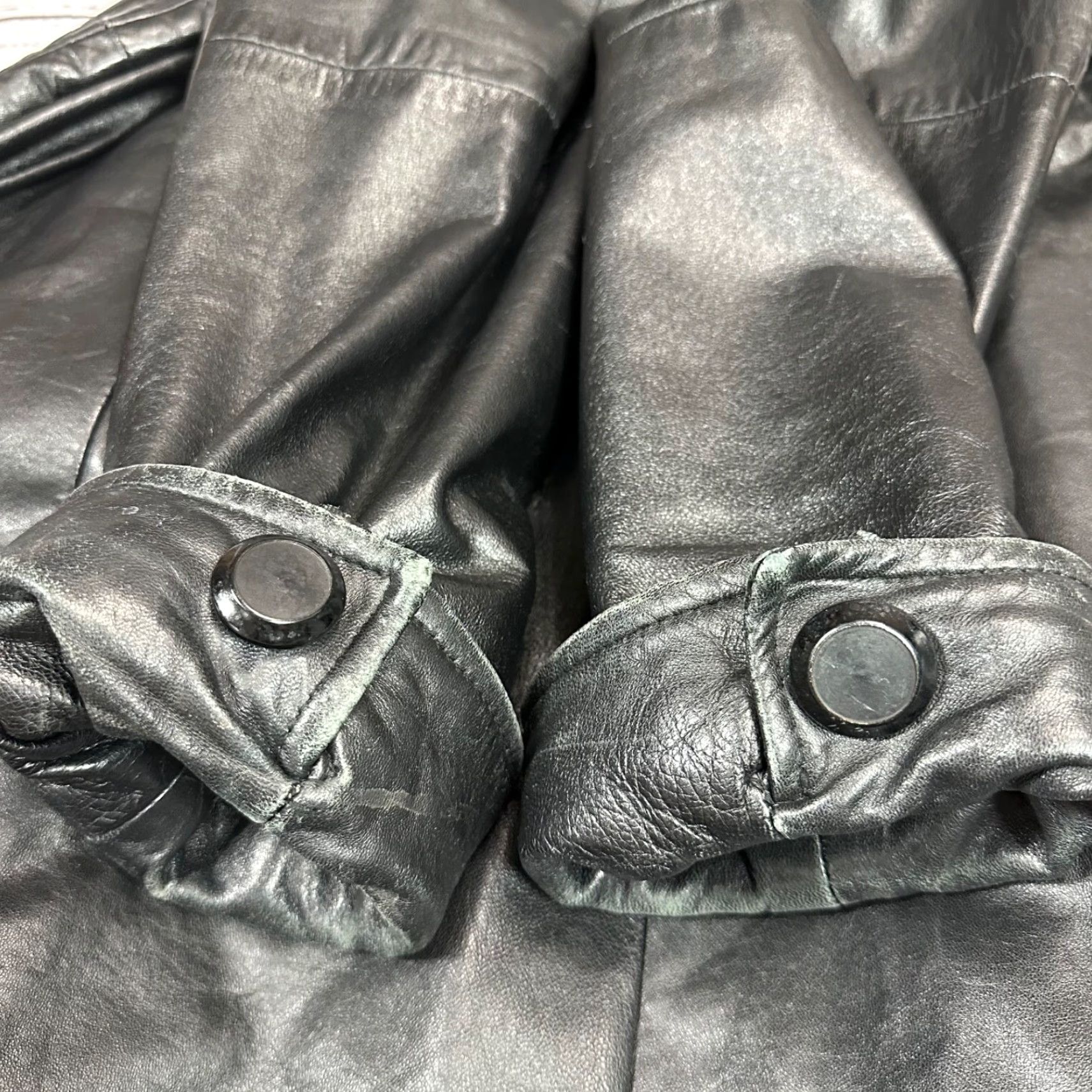 Vintage J. Percy For Marvin Richards Mens Black Leather Jacket Sz S Faux Mink Fur Trim Size US S / EU 44-46 / 1 - 7 Thumbnail