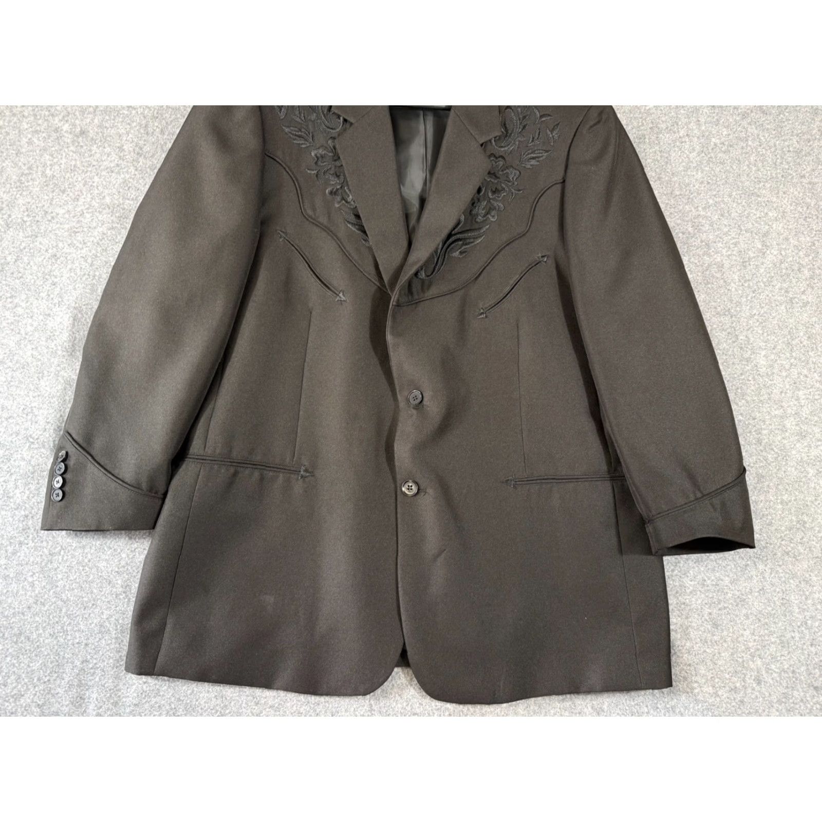 Scully **Western Cowboy Blazer Jacket Mens 46S Black Notch Lapel** User: Western Cowboy Blazer Jacket Mens 46S Black Notch Lapel Size 46R - 4 Thumbnail