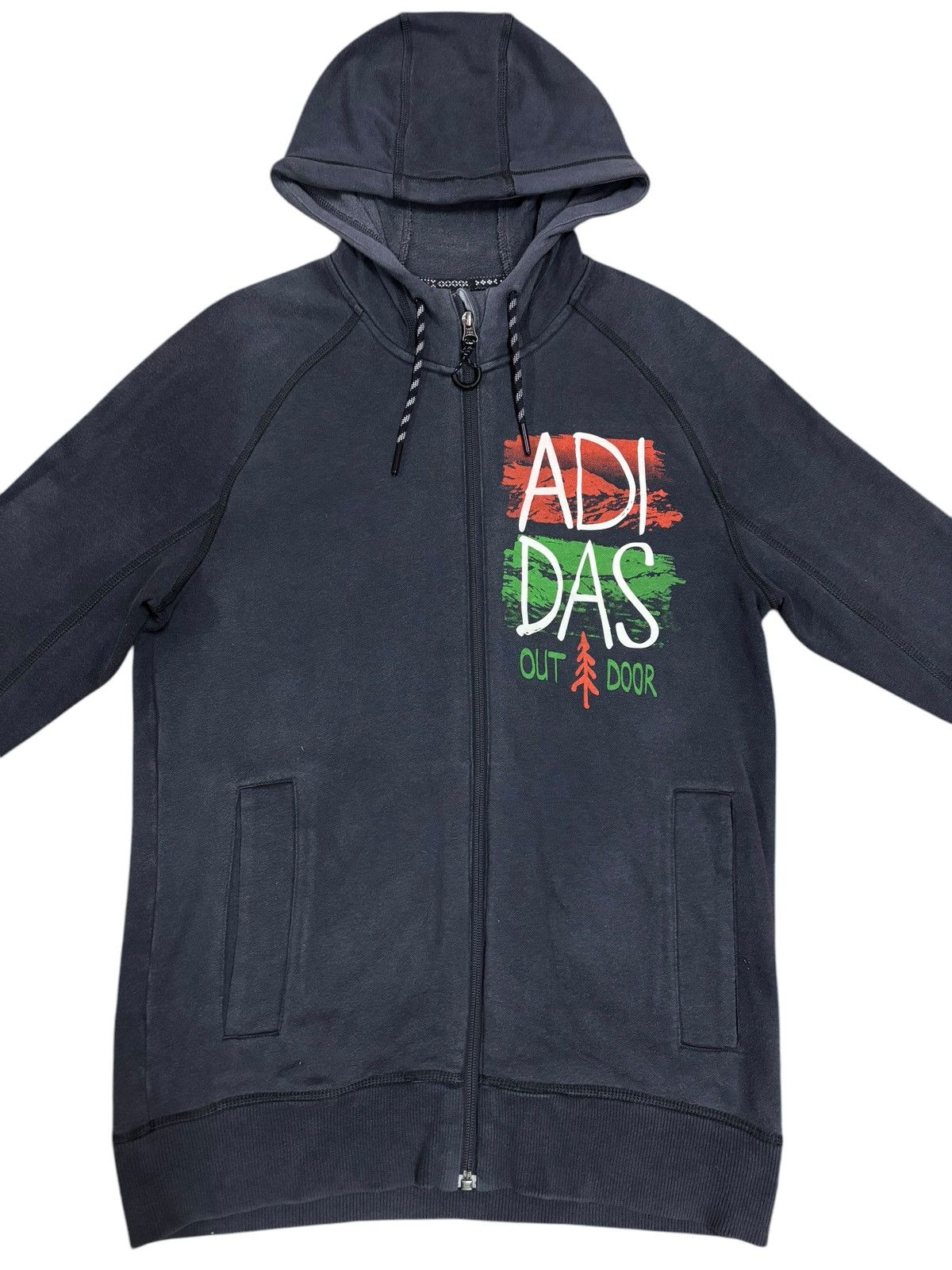 Adidas Vintage Y2k Adidas Outdoor Faded Printed Logo Hoodie Size US S / EU 44-46 / 1 - 2 Thumbnail