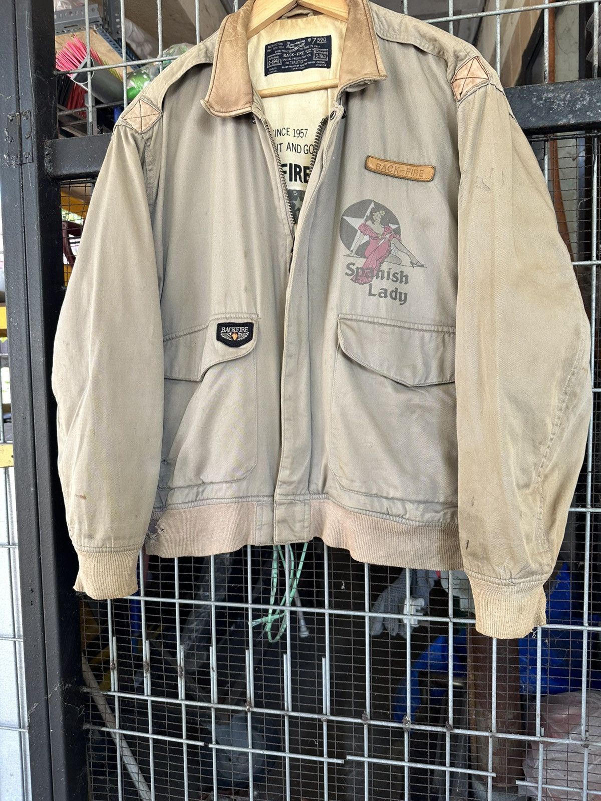 Vintage 👹Vintage THRASHED Back Fire FLYING TIGERS Bomber Jacket Size US M / EU 48-50 / 2 - 7 Thumbnail