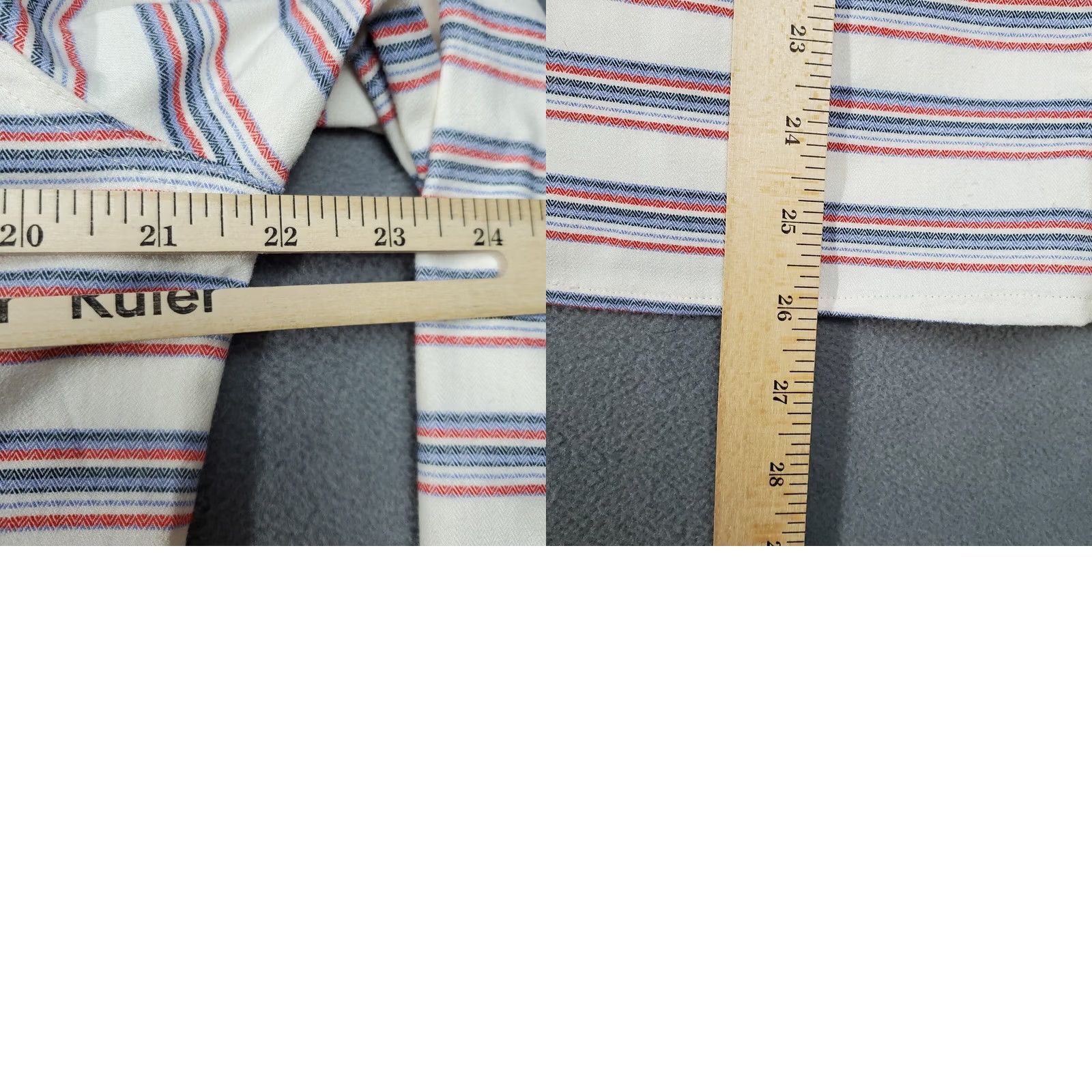 Mountain Hardwear Mountain Hardwear Hooded Long Sleeve Shirt Womens Large White Blue Red Striped Outdoor Size L / US 10 / IT 46 - 9 Thumbnail