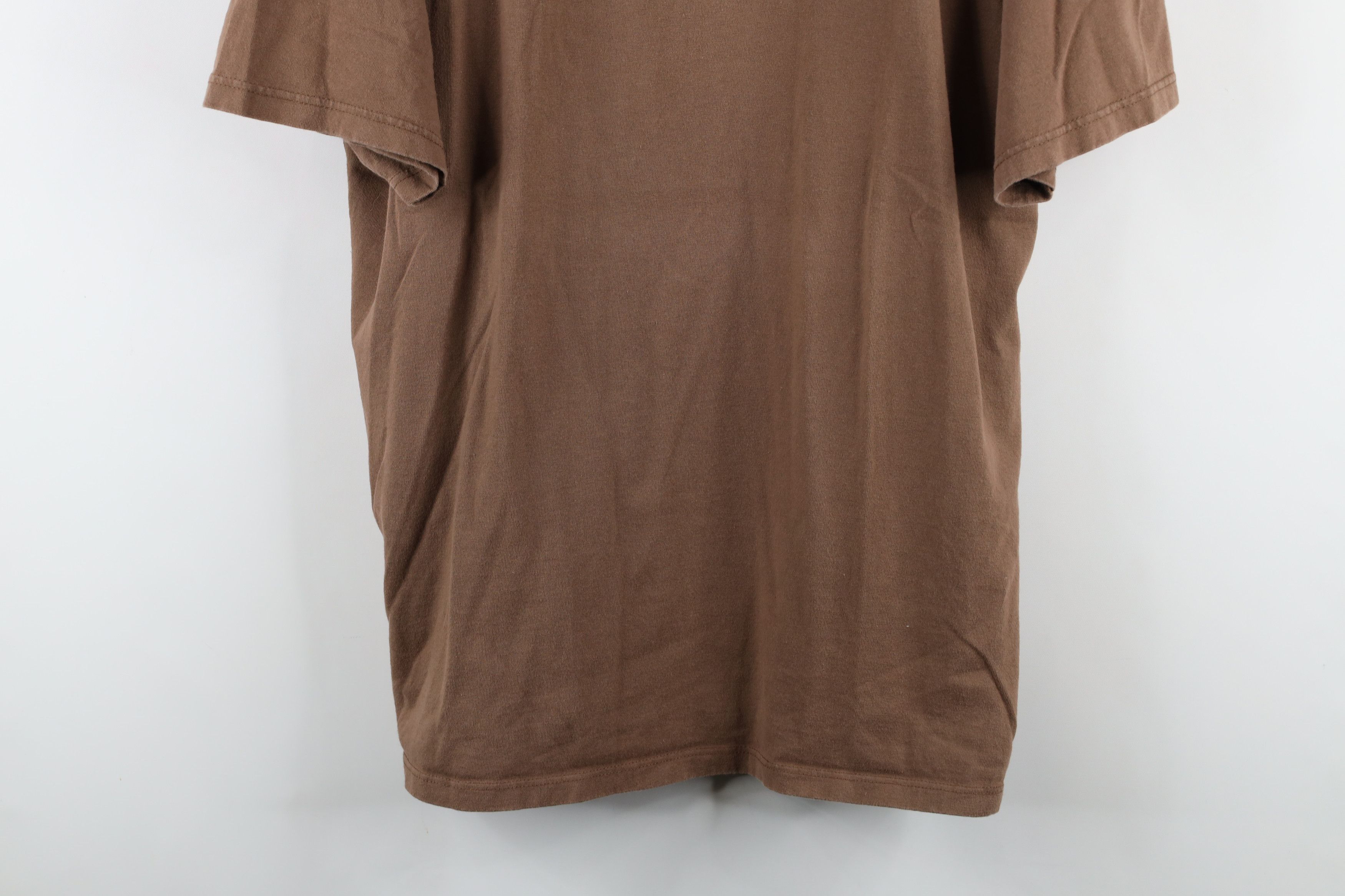 Vintage Vintage 90s Streetwear Heavyweight Cotton T-Shirt Brown Size US XL / EU 56 / 4 - 3 Thumbnail