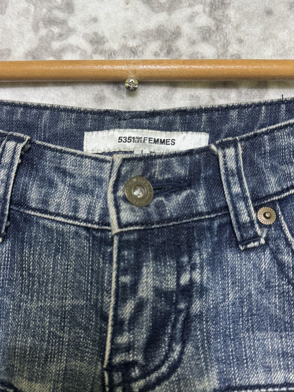 5351 POUR LES FEMMES Archive 5351 Pour Les Fammes Distressed Slim Biker jeans Size 26" / US 2 / IT 38 - 8 Thumbnail