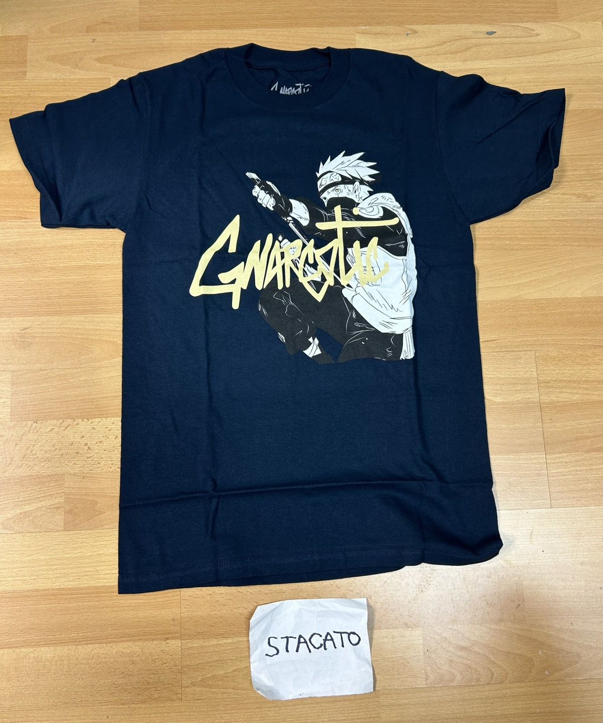 Gnarcotic × Japanese Brand Gnarcotic Lil Gnar Naruto Kakashi Tee Navy/Yellow Size US S / EU 44-46 / 1 - 1 Thumbnail