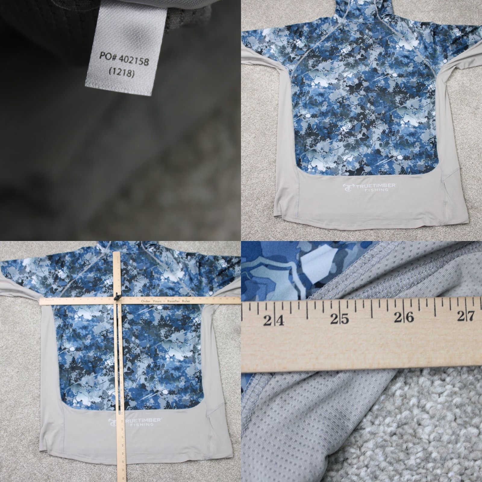 Vintage True Timber Hoodie Mens XL Blue Camo Ragewater Pullover Hooded Shirt Long Sleeve Camouflage Fish Style 90s (if applicable) Mens Size US XL / EU 56 / 4 - 9 Thumbnail