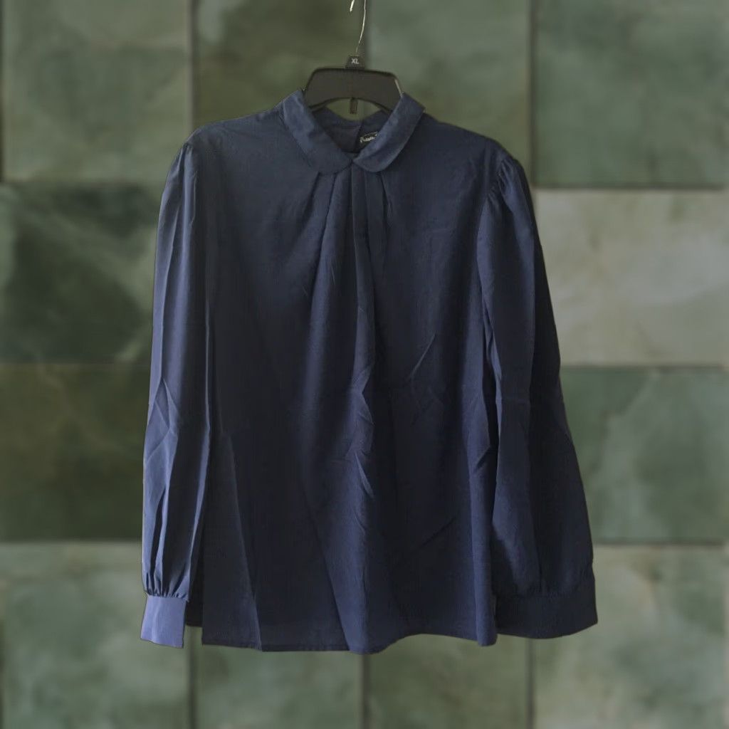 Vintage PRESENT TENSE Womens Vintage Shirt Blouse Size 18 Solid Blue Size XXL / US 16-18 / IT 52-54 - 1 Thumbnail