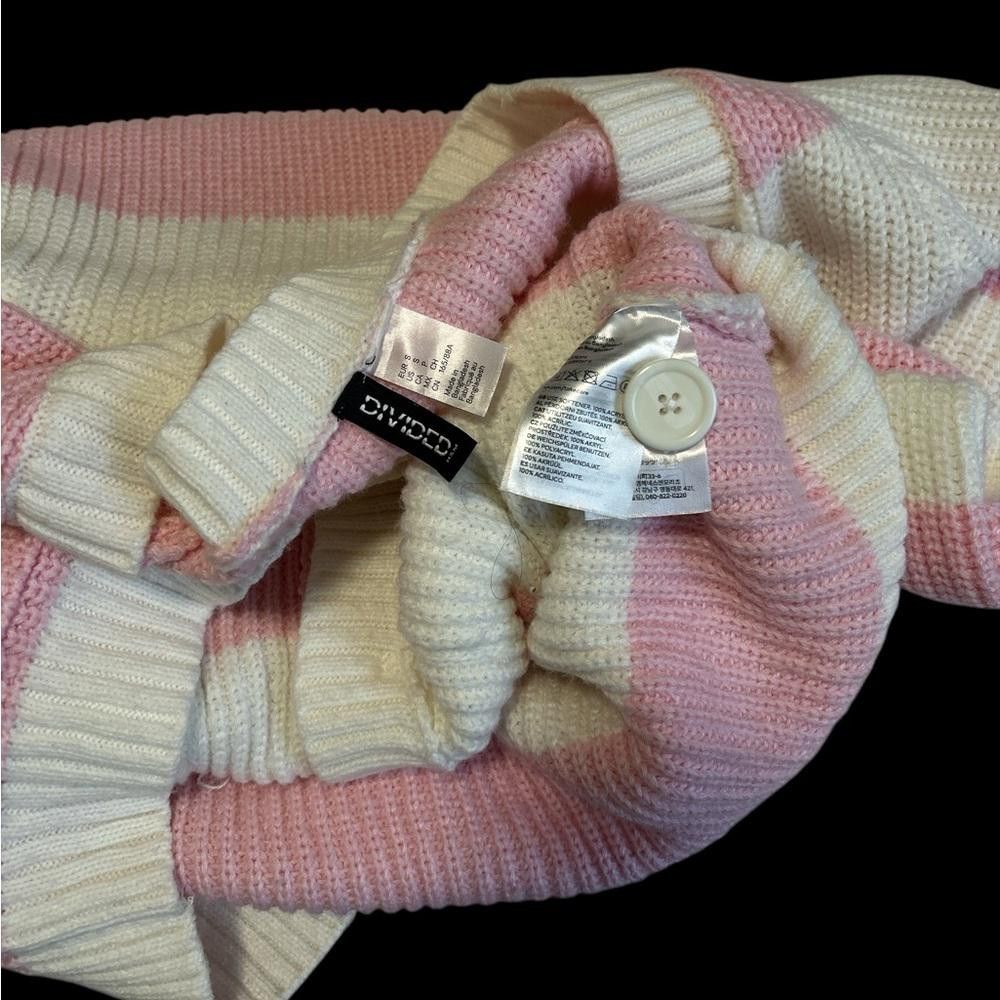 Divided Pink and White Striped Knit Cardigan Sweater Size S / US 4 / IT 40 - 3 Thumbnail