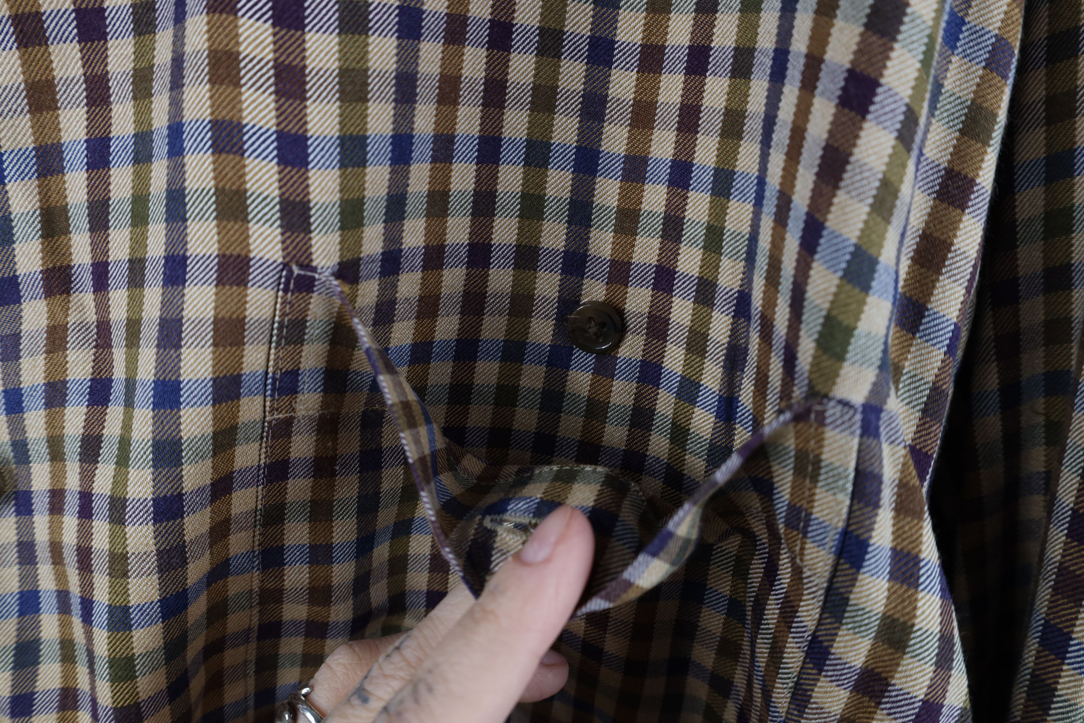 Orvis Vintage Orvis Silk Wool Blend Collared Button Shirt Plaid Size US XL / EU 56 / 4 - 6 Thumbnail