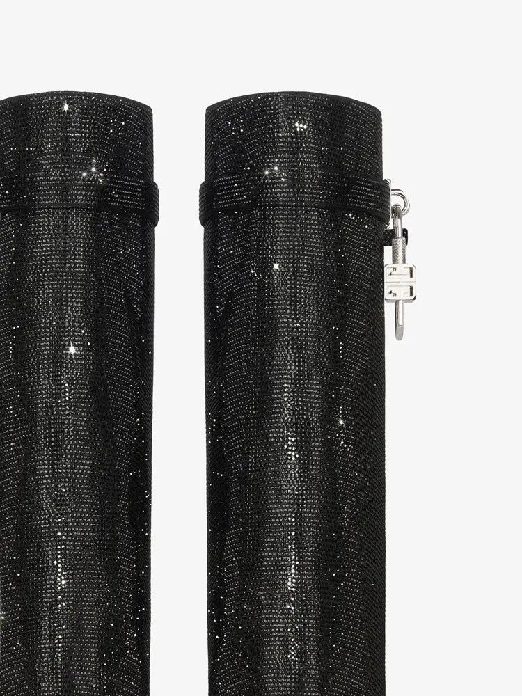 Givenchy o1w1db10525 Shark Lock Wide Fit Pant Boots 90mm in Black Size US 8 / IT 38 - 4 Thumbnail