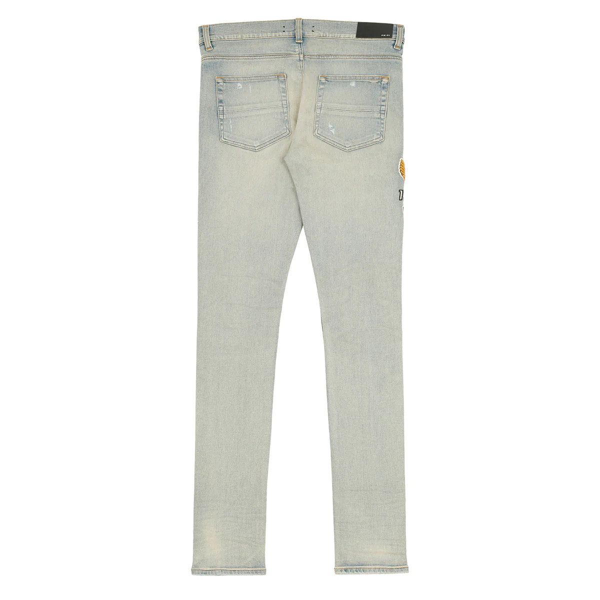 Amiri oc11z0225 Varsity Eagle Logo Jeans in Light Blue Size US 28 / EU 44 - 2 Thumbnail