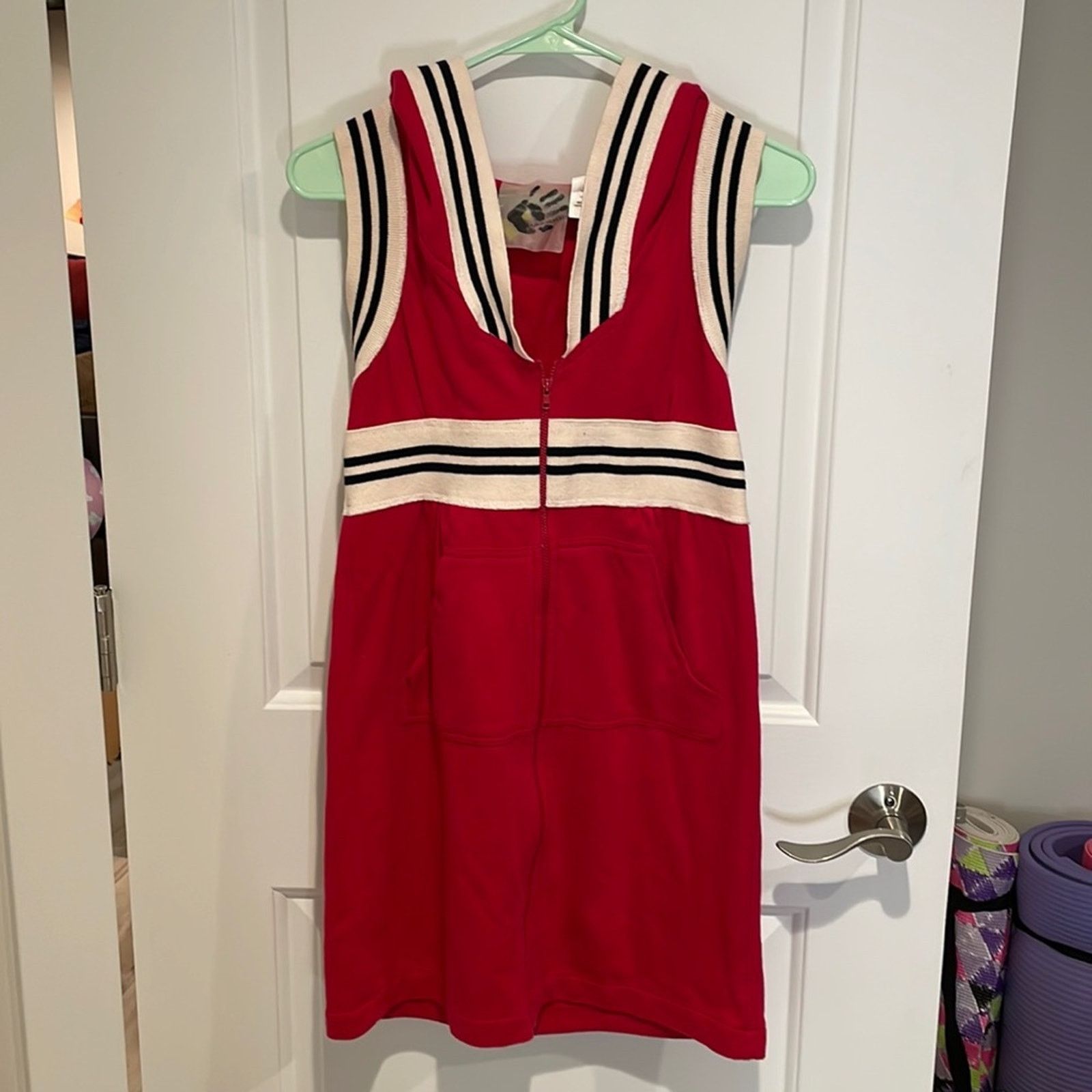 Norma Kamali Norma Kamala x Everlast red striped sleeveless zip dress S Size S / US 4 / IT 40 - 2 Thumbnail
