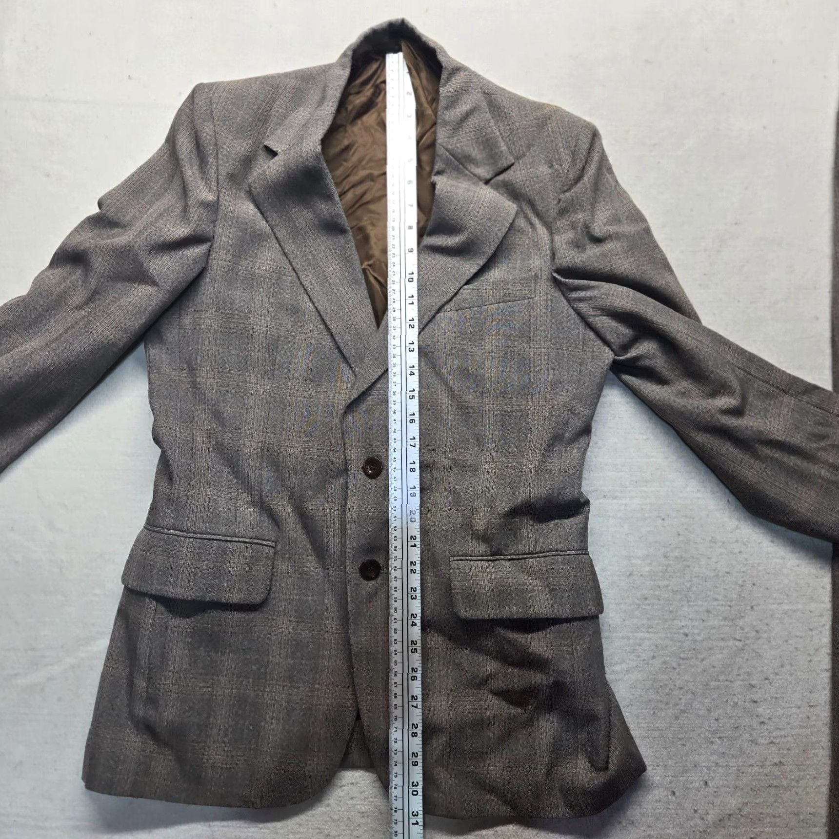 Vintage VINTAGE Curlee Sport Coat Blazer Gray Check 2 Piece Suit Jacket Men's Medium 32 X 28 Sports Size 40R - 6 Thumbnail