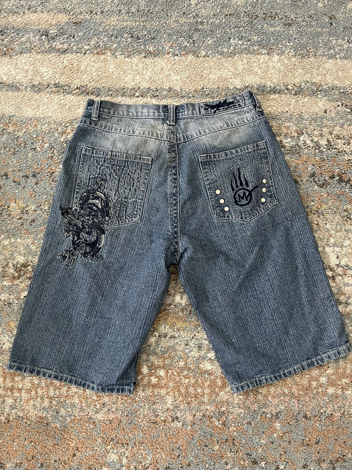 Vintage Y2K Miskeen Jnco Rave Baggy Patchwork Style Jeans 34