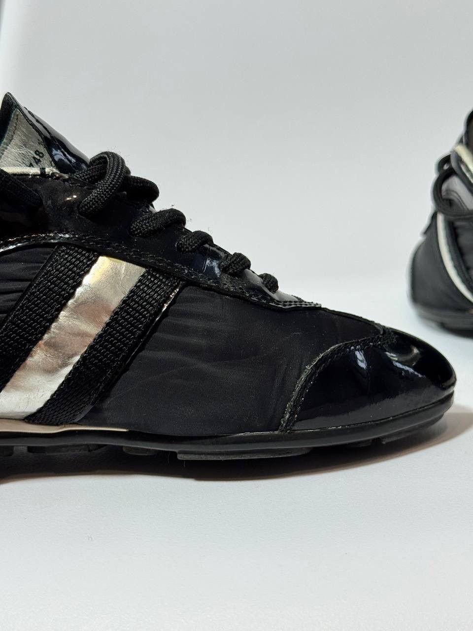 Prada Prada Black Patent Leather & Nylon Sneakers Size 35.5 Size US 5.5 / IT 35.5 - 5 Thumbnail