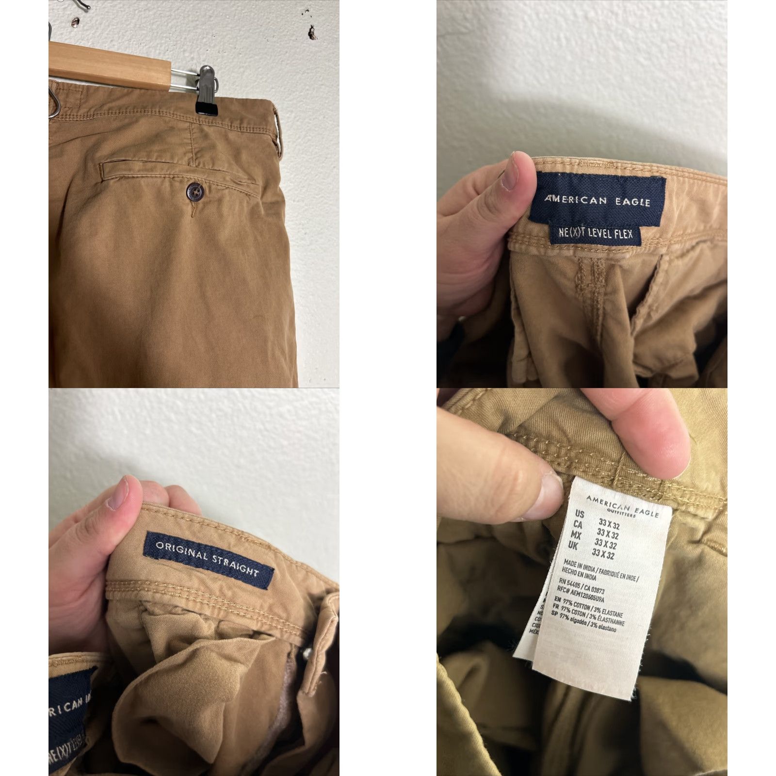 American Eagle Outfitters VINTAGE American Eagle Duck Brown Next Level Flex Pants 33x31 Mens Size US 33 - 9 Thumbnail